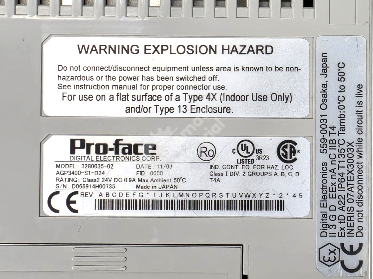 AGP3400-S1-D24 By Proface Xycom 7in HMI Color LCD Interface