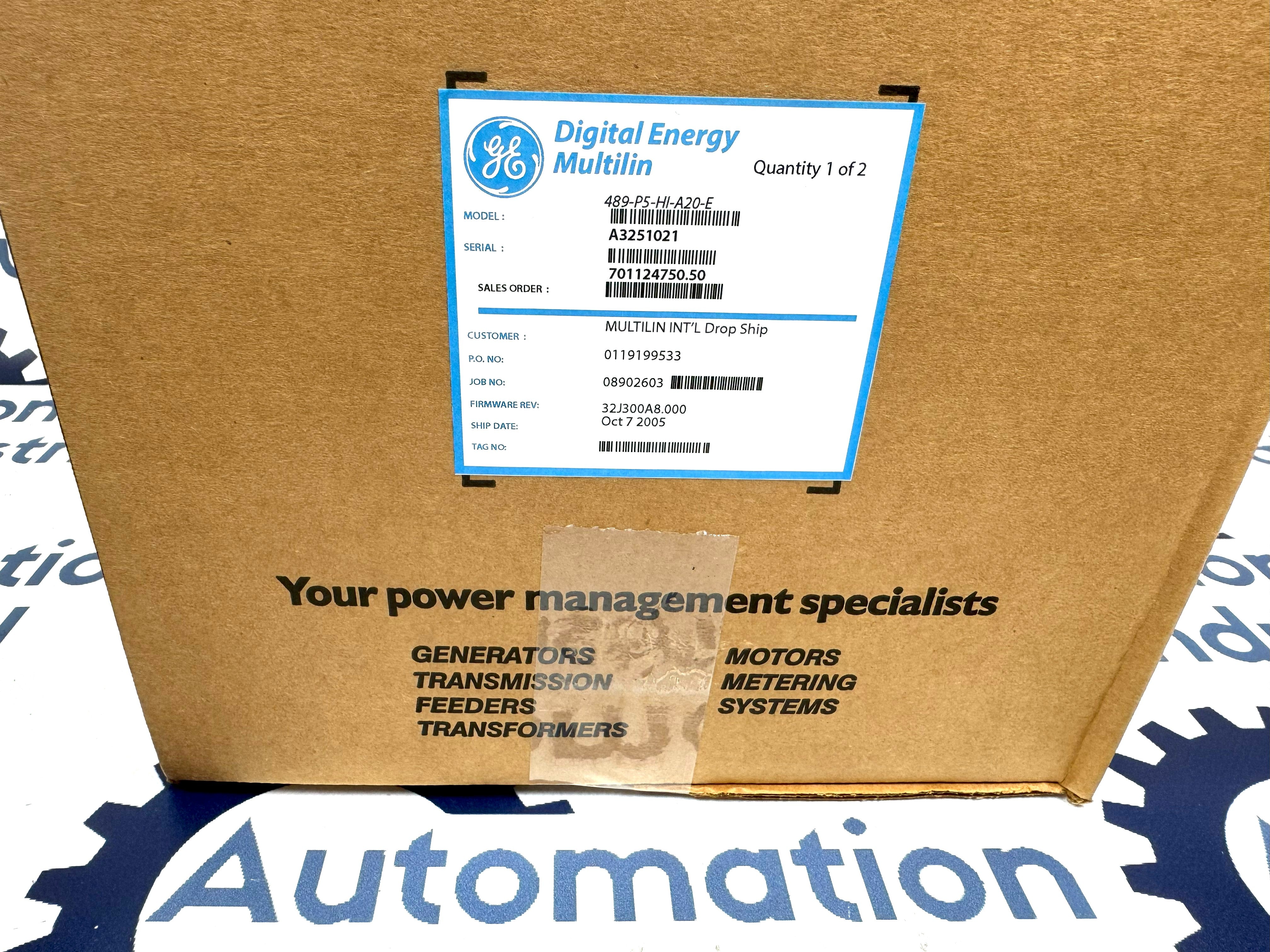 GE Multilin 489-P5-HI-A20-E Generator Management Relay