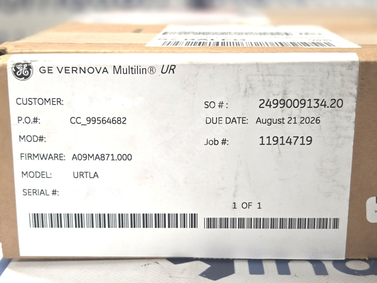 UR TLA By GE Vernova Multilin UR-TLA 24-48VDC Horizontal Power Supply New Sealed