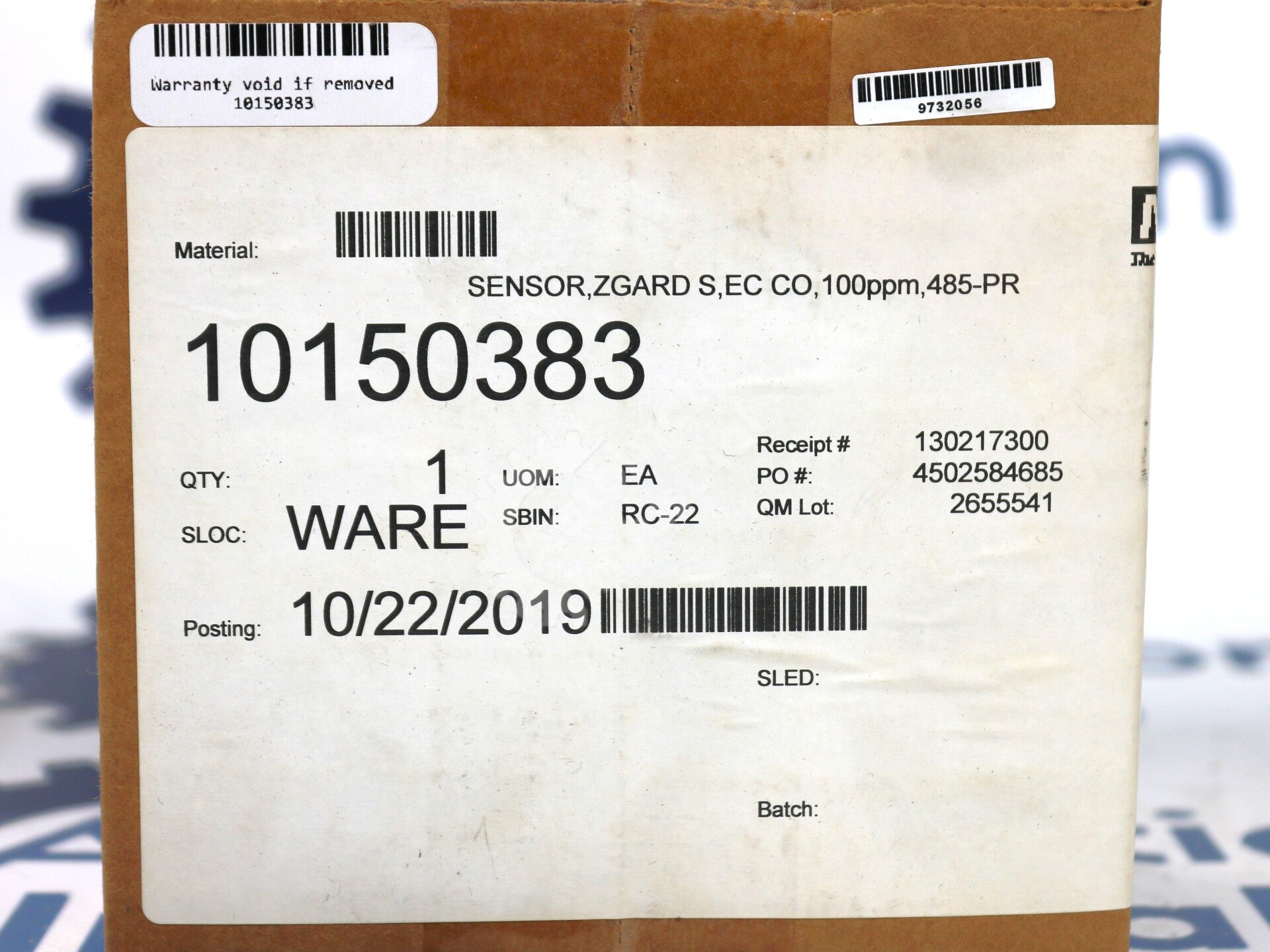 10150383 By MSA Z-Guard Carbon Monoxide Sensor 100PPM New Sealed