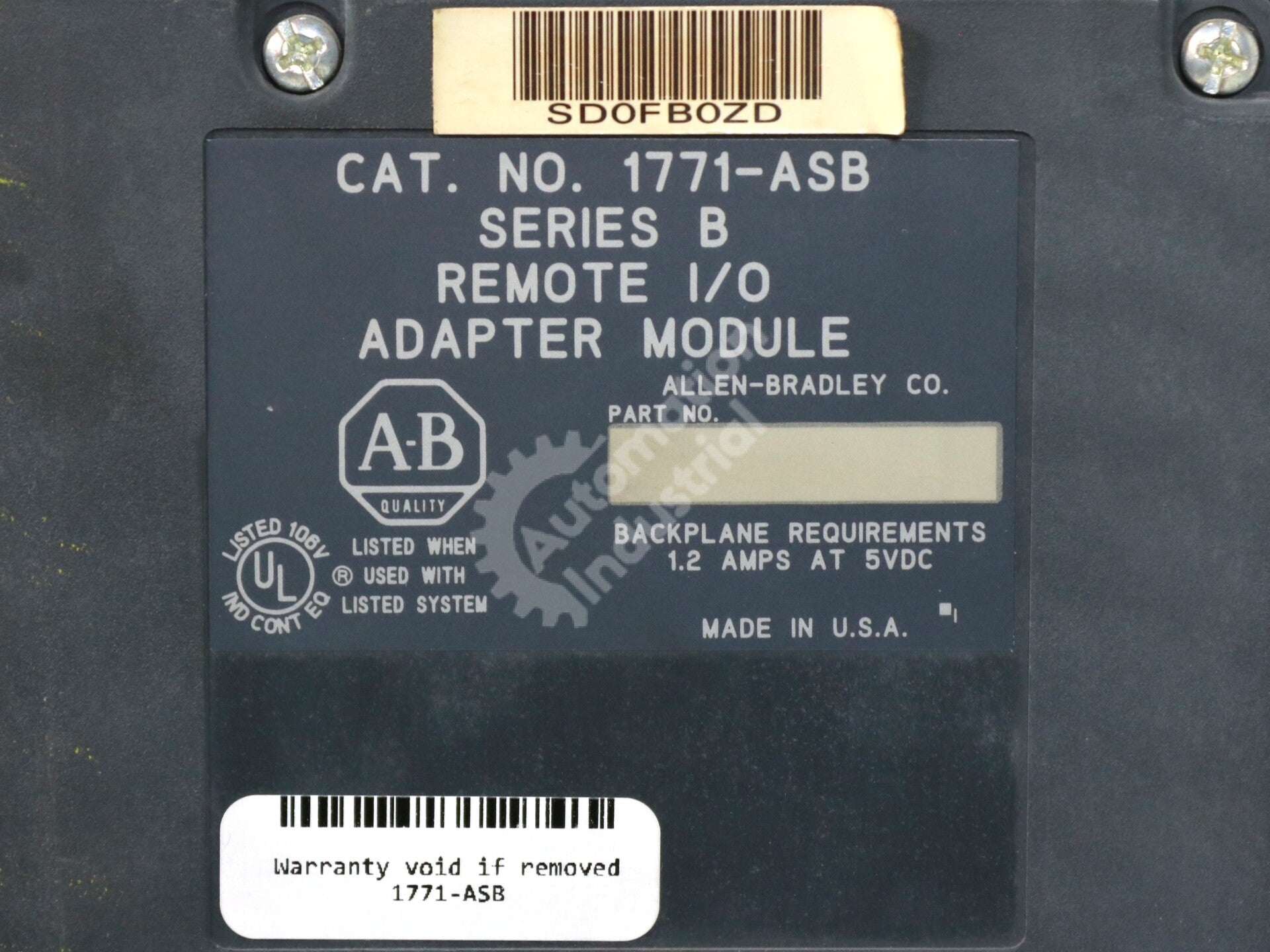 1771-ASB By Allen-Bradley 1771-ASB/B Remote I/O PLC Adapter Module