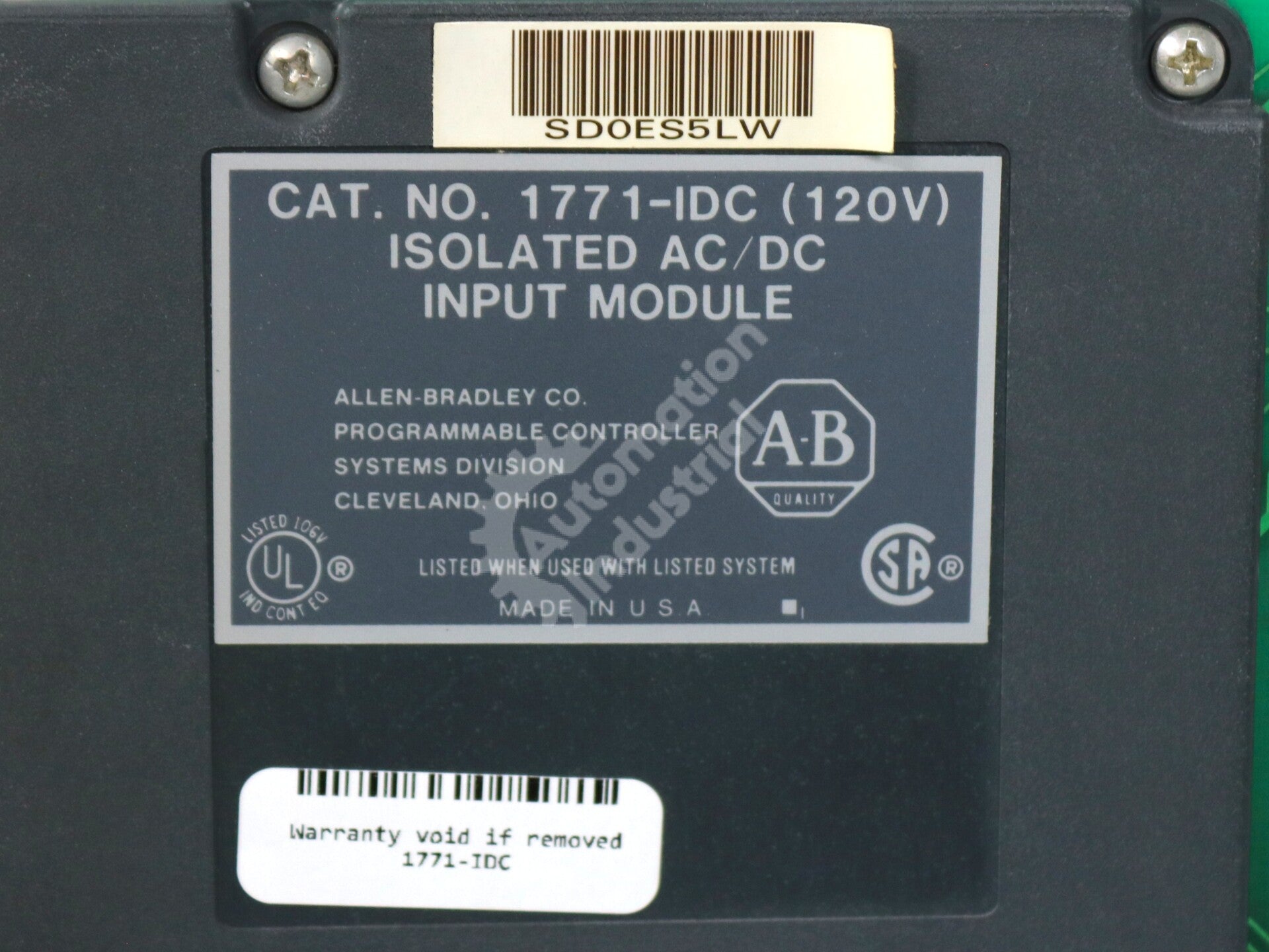 1771-IDC By Allen Bradley Isolated AC/DC 6-Point Input PLC Module