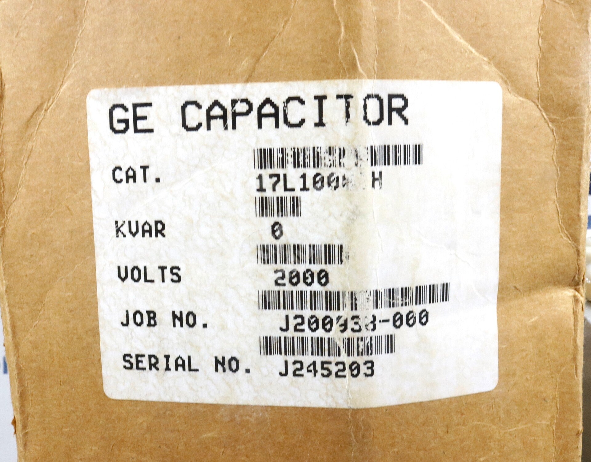17L1000TH By General Electric 2000VDC Capacitor NSFP