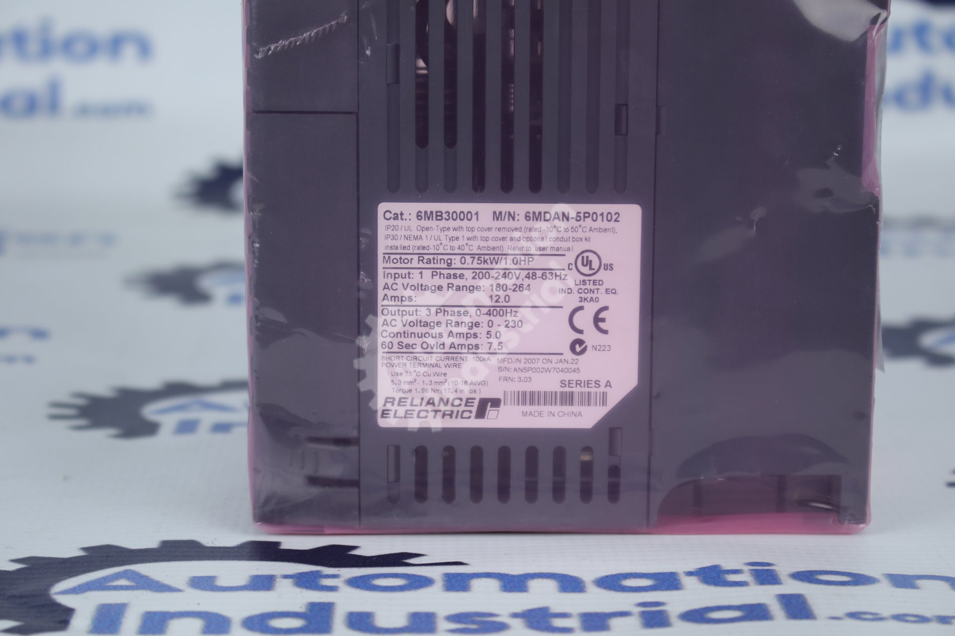Reliance Electric MD65 6MDAN-5P0102 230VAC 1HP Drive