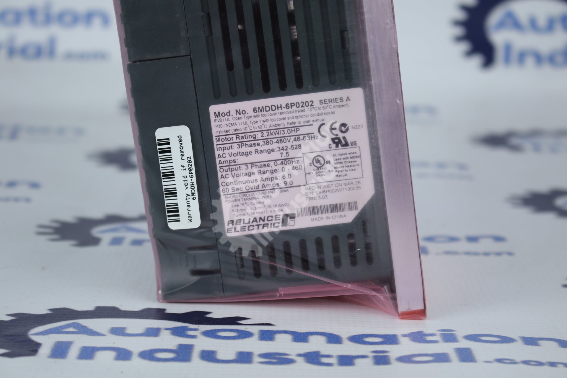 Reliance Electric MD65 6MDDH-6P0202 460VAC 3HP