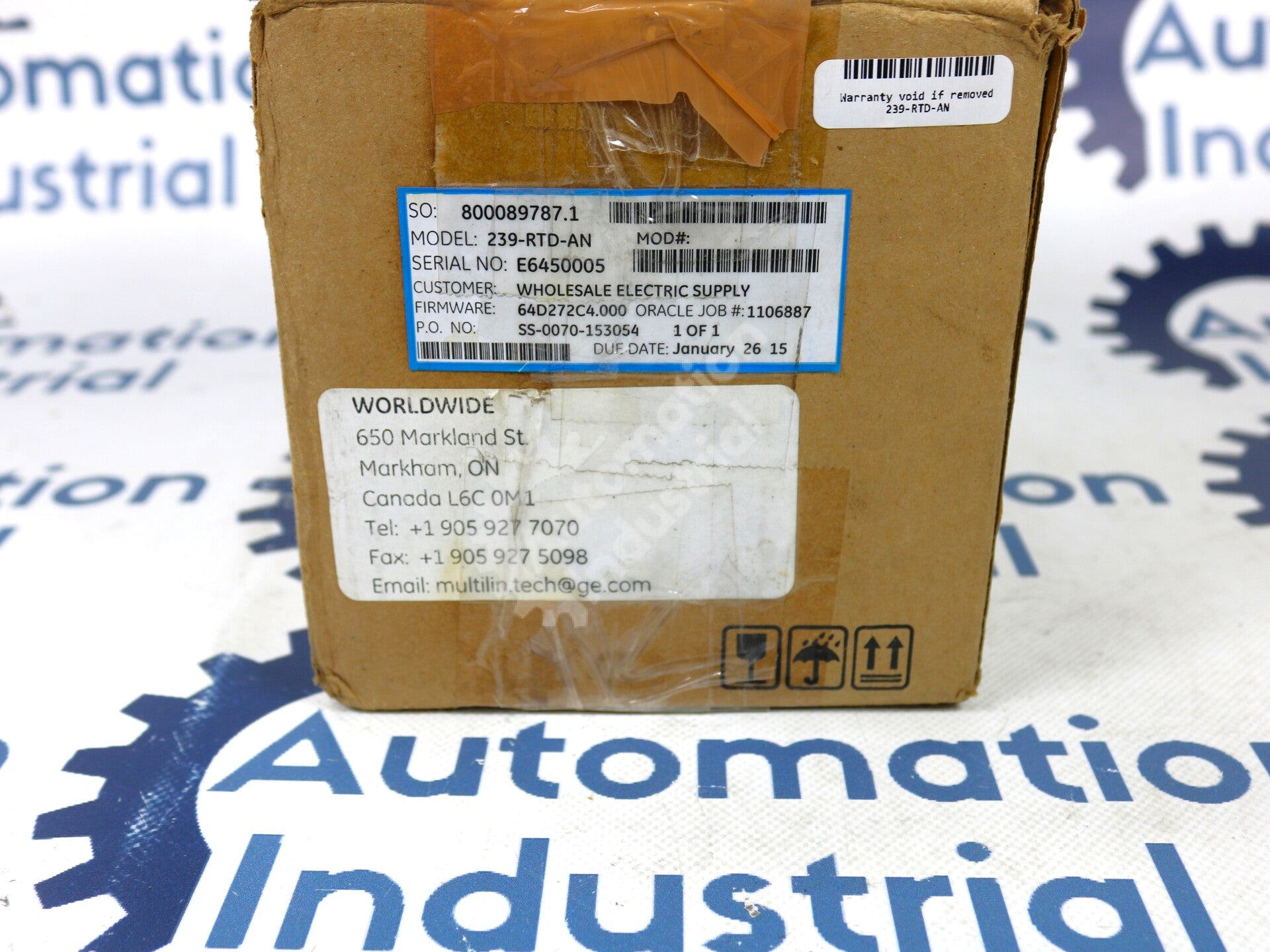 239 RTD-AN By GE Multilin Motor Protection Relay New Surplus Factory Package