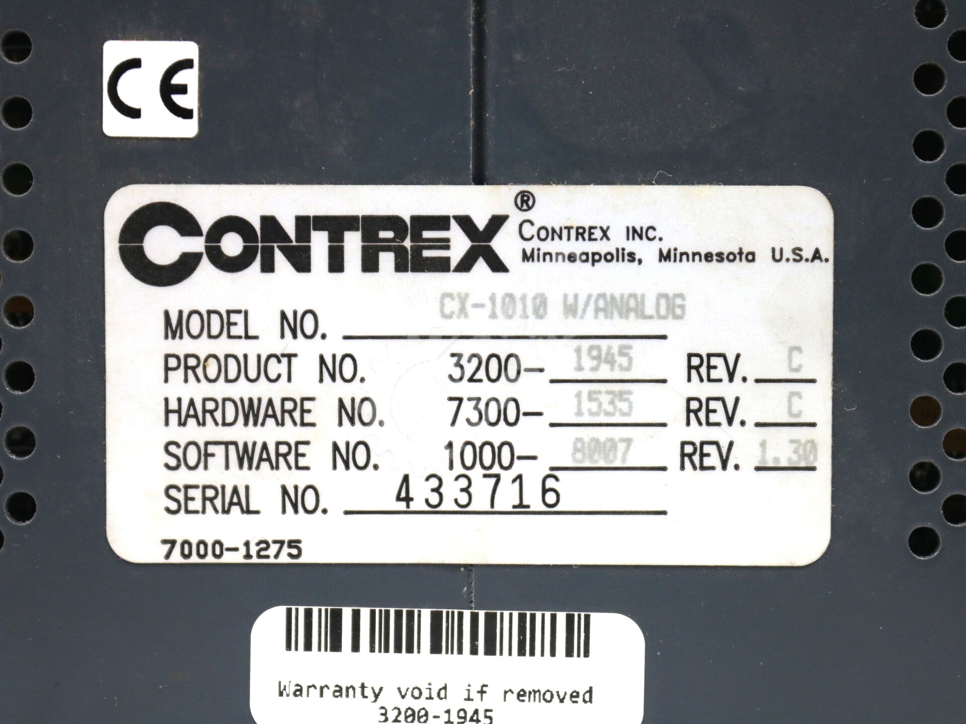 3200-1945 By Contrex CX-1010 Digital Motion Controller with Analog Card NSNB