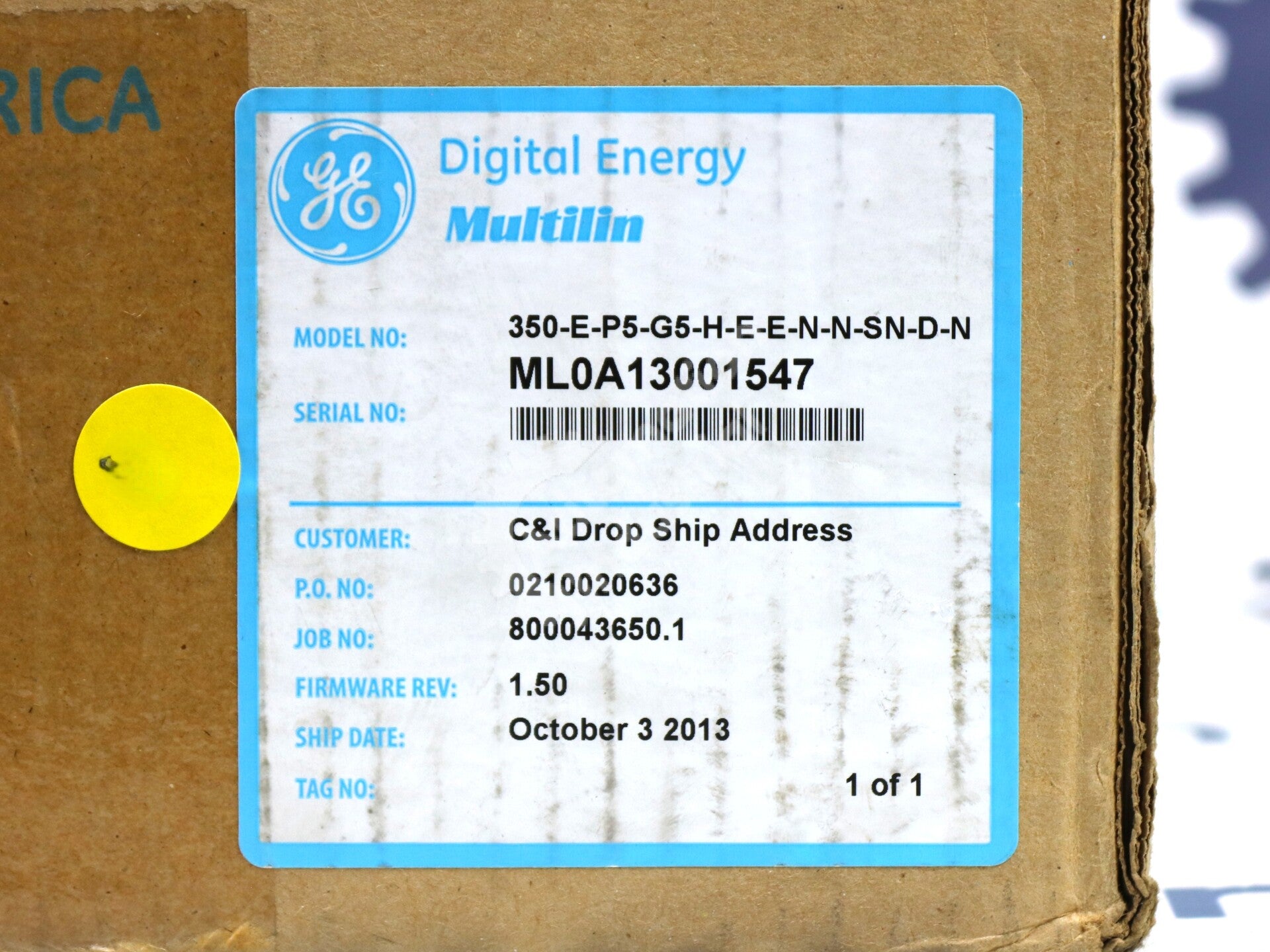 350-E-P5-G5-H-E-E-N-N-SN-D-N By GE Multilin Feeder Protection Relay New Sealed