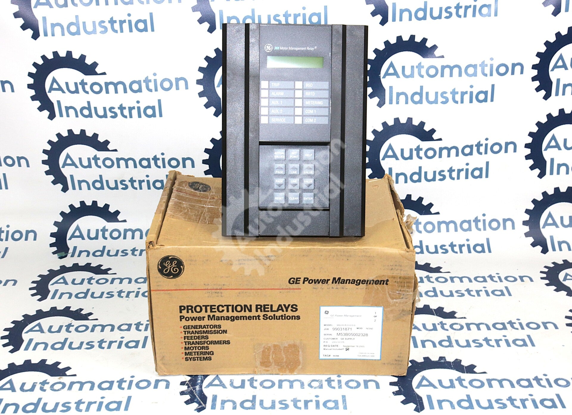 369-HI-R-0-0-0-0 By GE Multilin 50-300VDC 369 Motor Management Relay NSFP