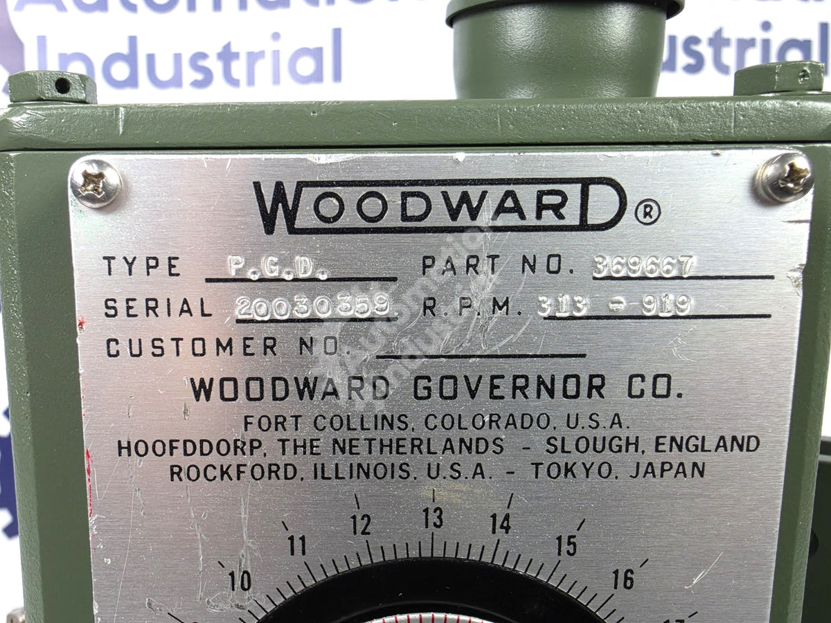 369677 by Woodward PG-D PG Dial and Lever Governor New No Box