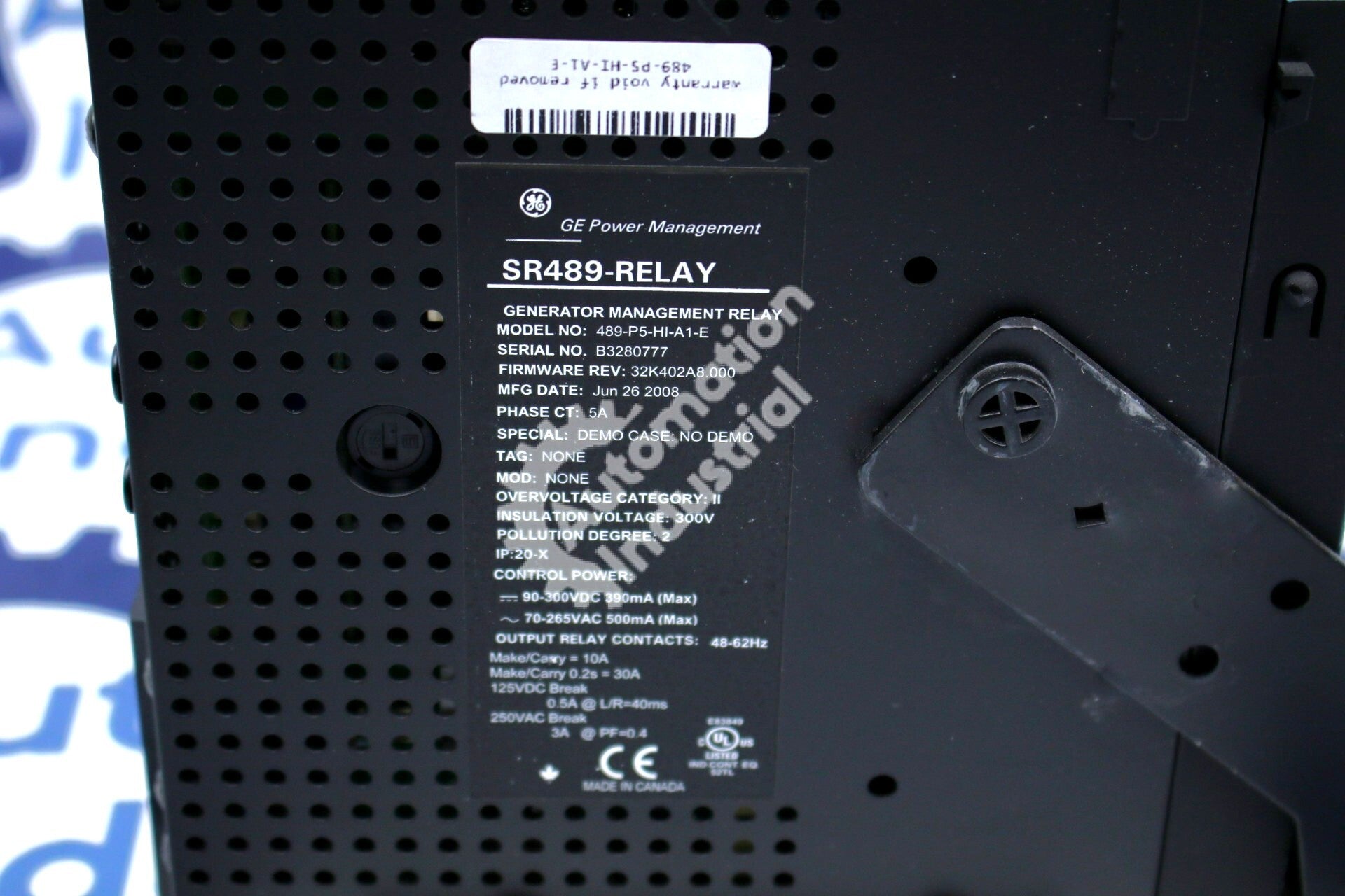 GE Multilin 489-P5-HI-A1-E Generator Management Relay