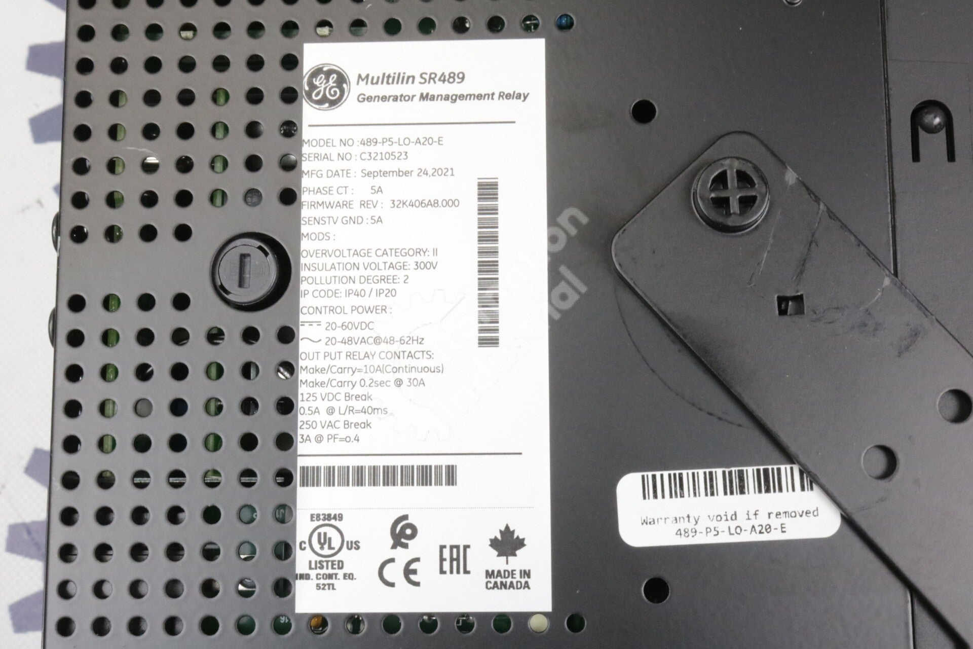 489-P5-LO-A20-E By GE Multilin Generator Management Relay NSFP