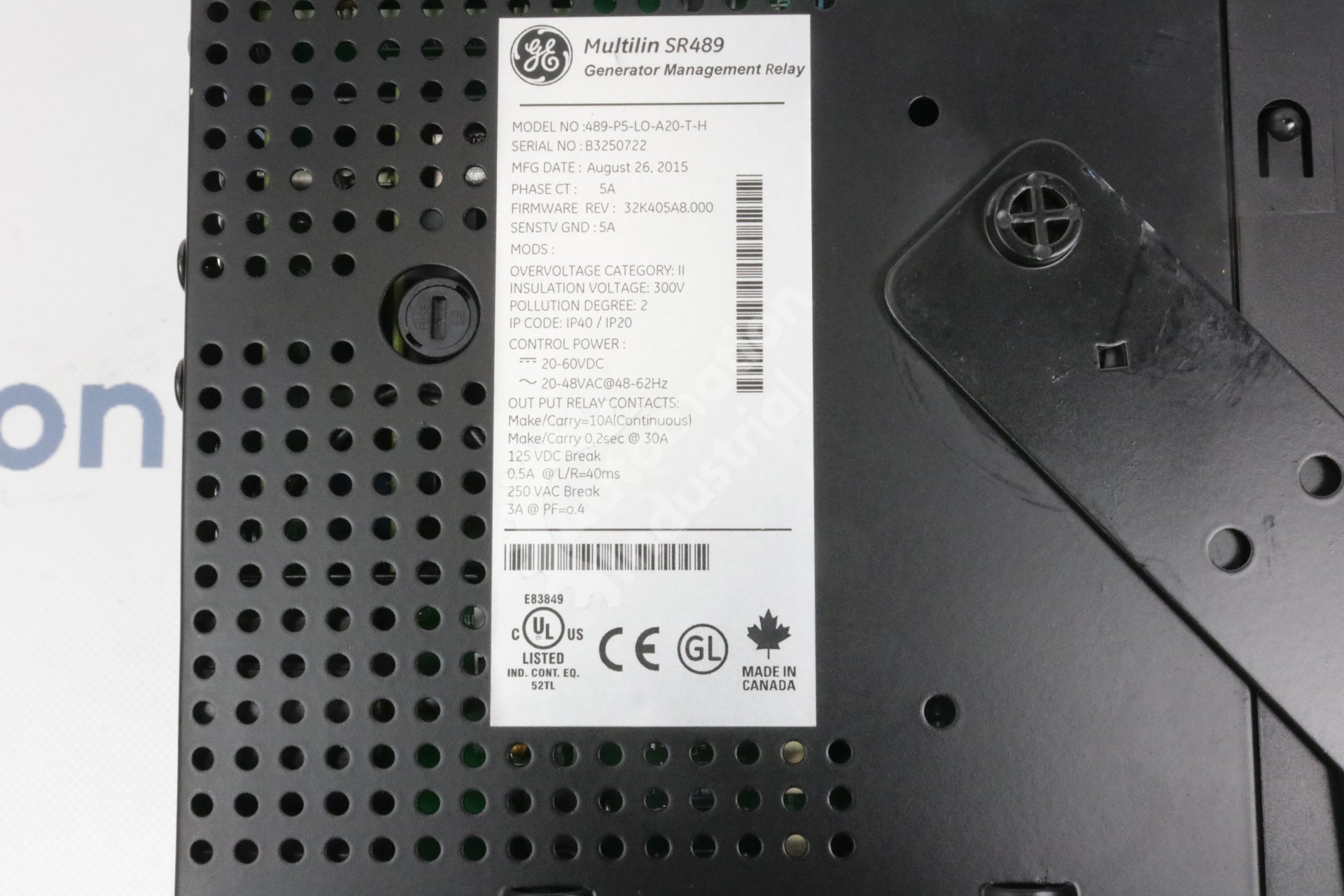 489-P5-LO-A20-T-H By GE Multilin Generator Management Relay NSFP