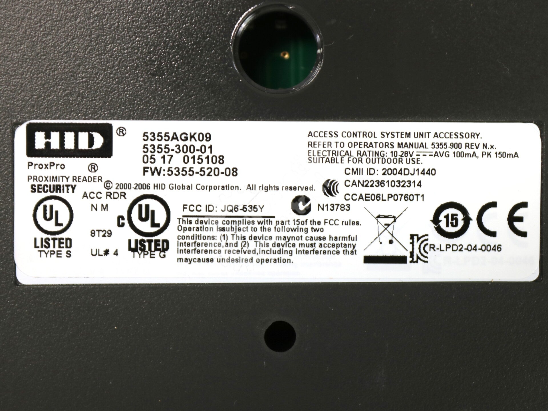 5355AGK09 By HID Global ProxPro Wall Switch Keypad and Card Reader