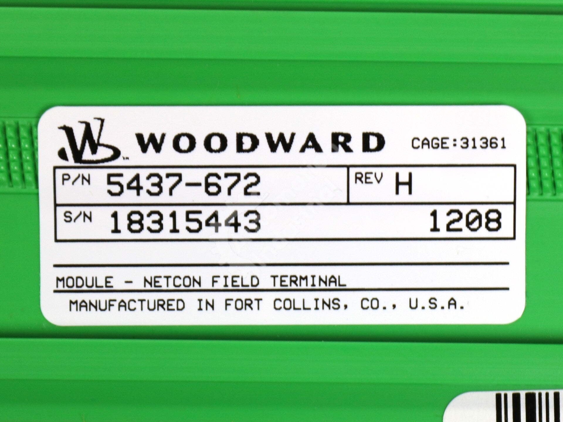 5437-672 By Woodward Netcon Field Terminal Module NSFP