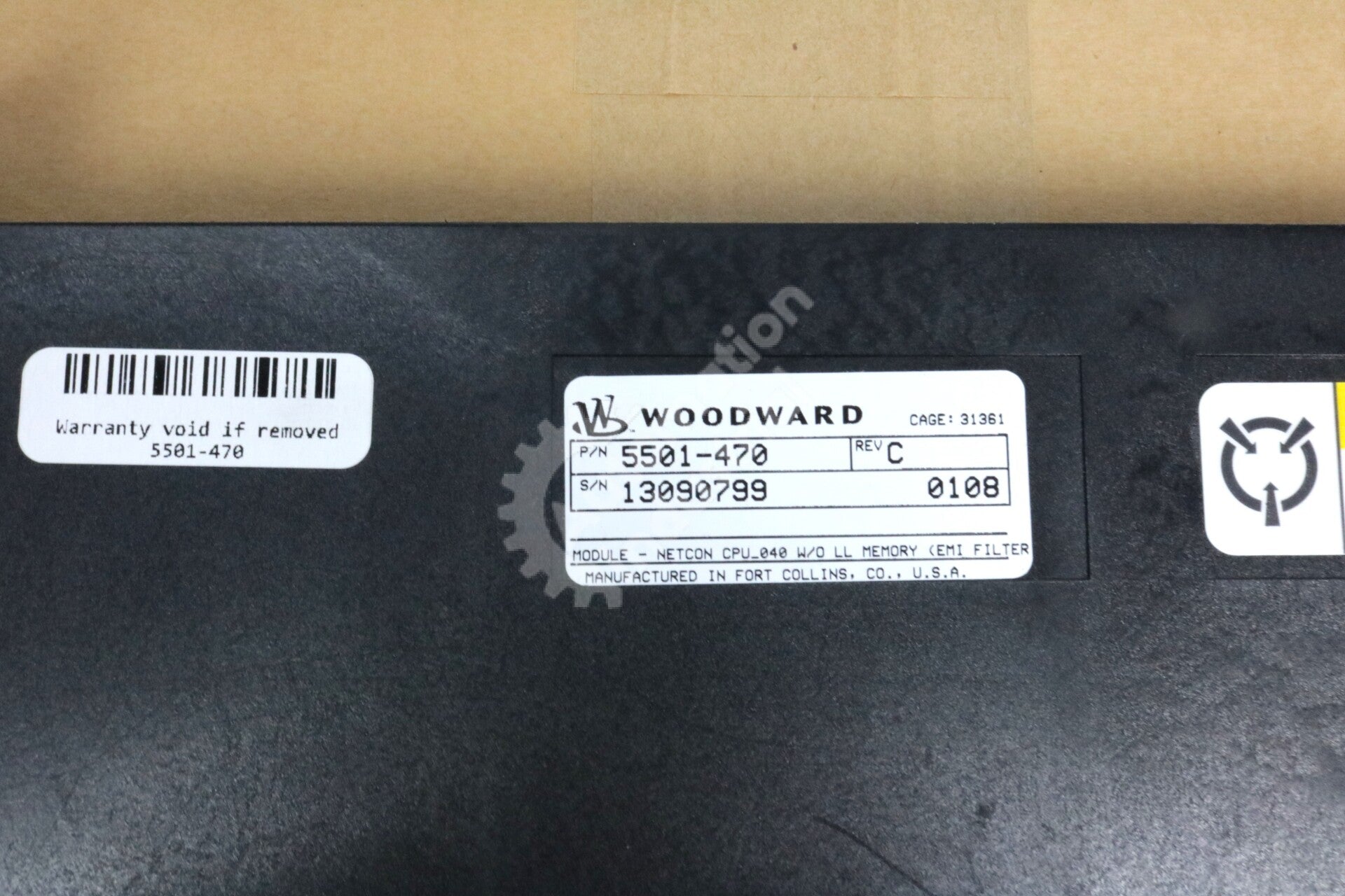 5501-470 By Woodward Netcon CPU 040 Module W/O LI Memory