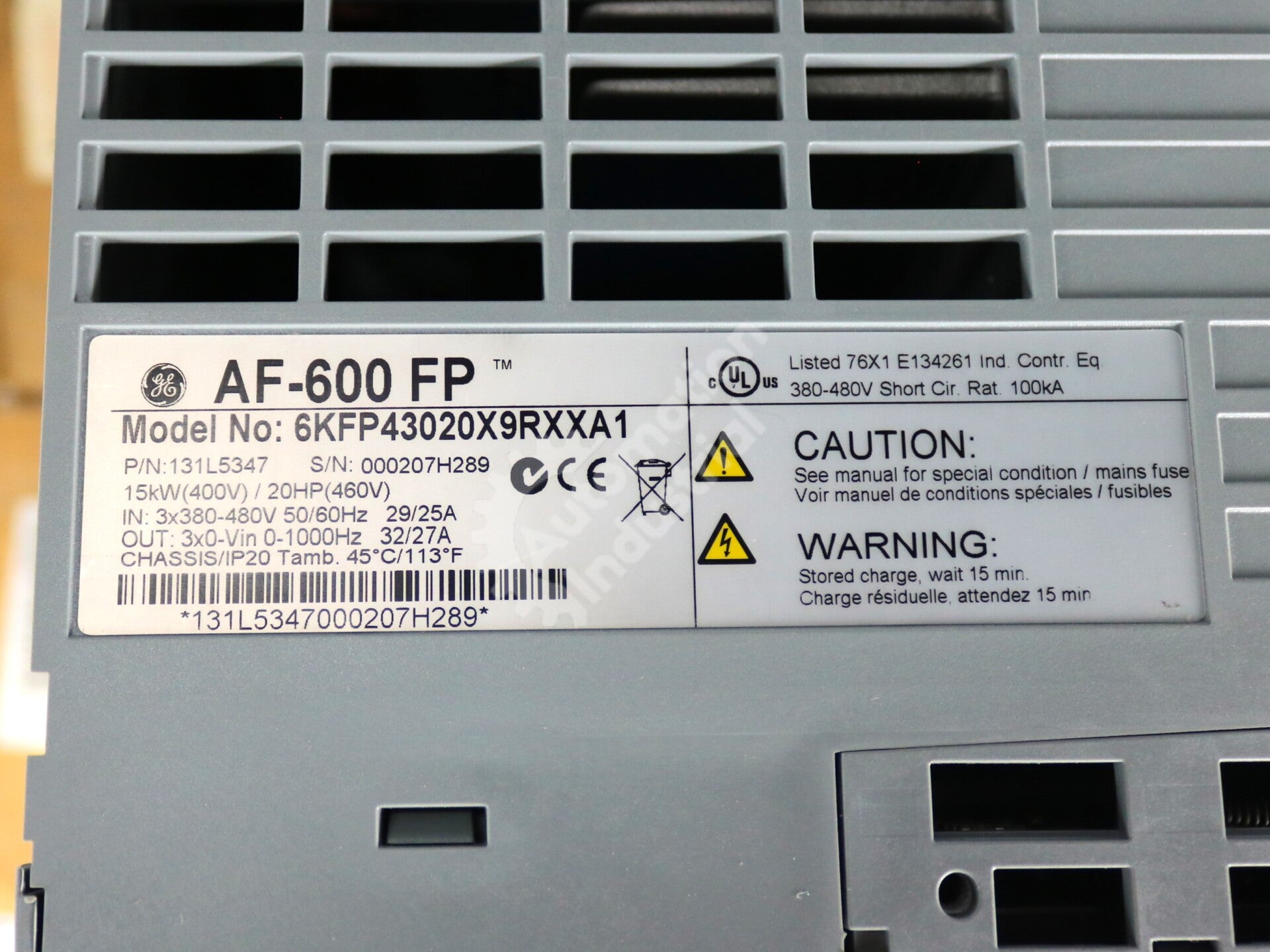 6KFP43020X9RXXA1 By General Electric 460V 3-Phase 20HP AF-600 FP Drive NSFP