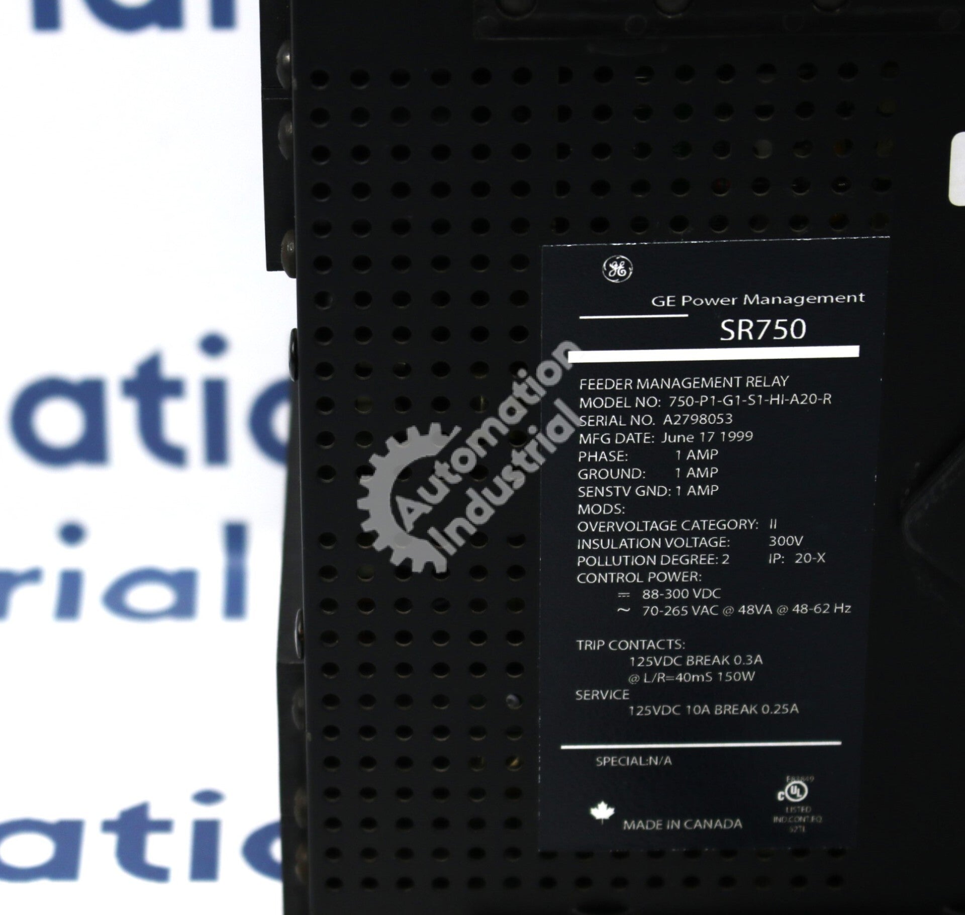 GE Multilin 750-P1-G1-S1-HI-A20-R Feeder Management Relay