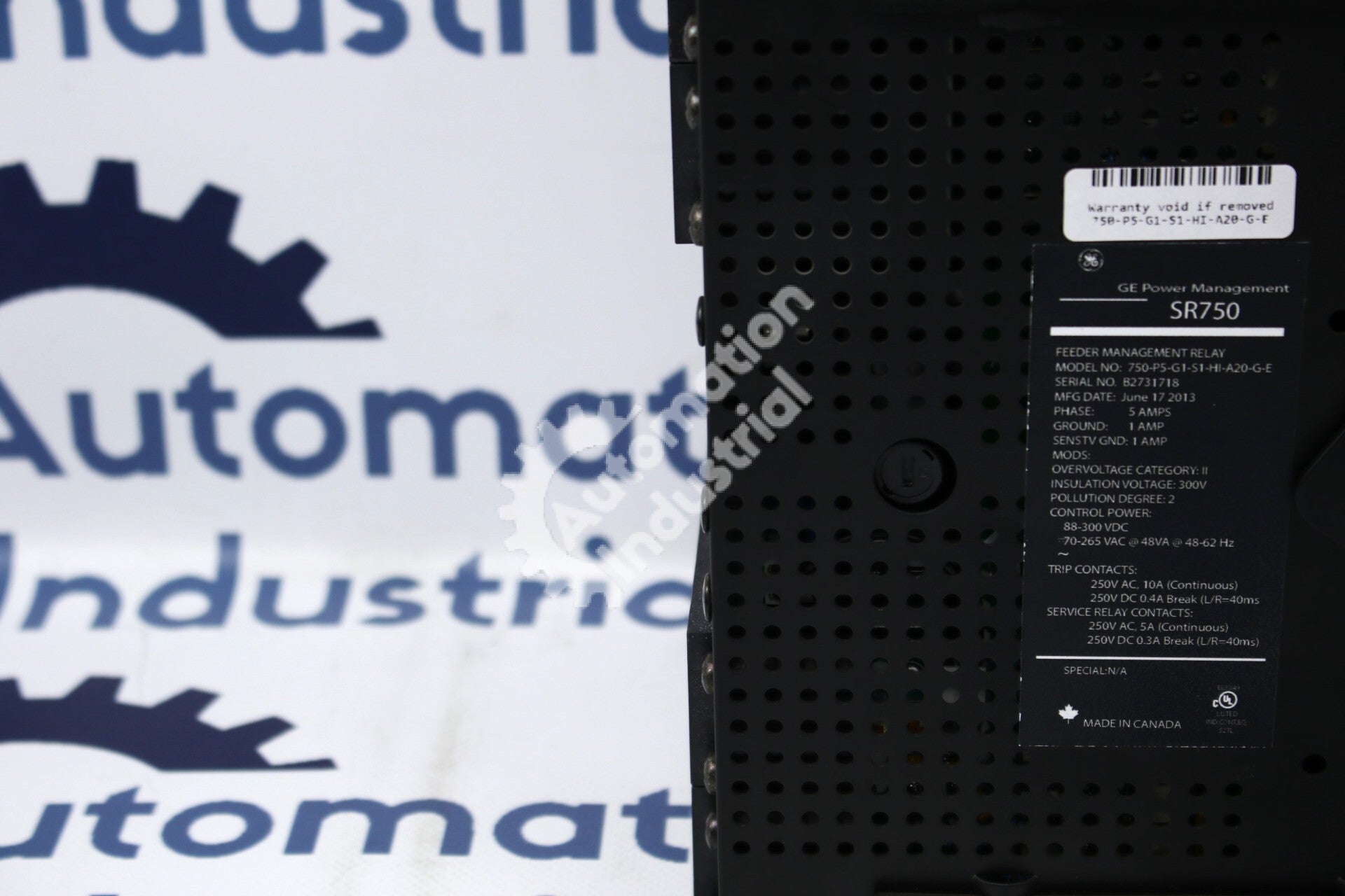 GE Multilin 750-P5-G1-S1-HI-A20-G-E Feeder Management Relay