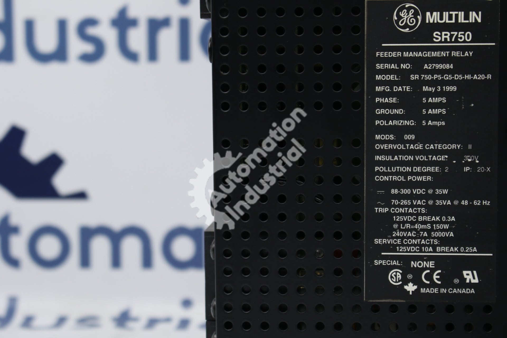 GE Multilin 750-P5-G5-D5-HI-A20-R Feeder Management Relay