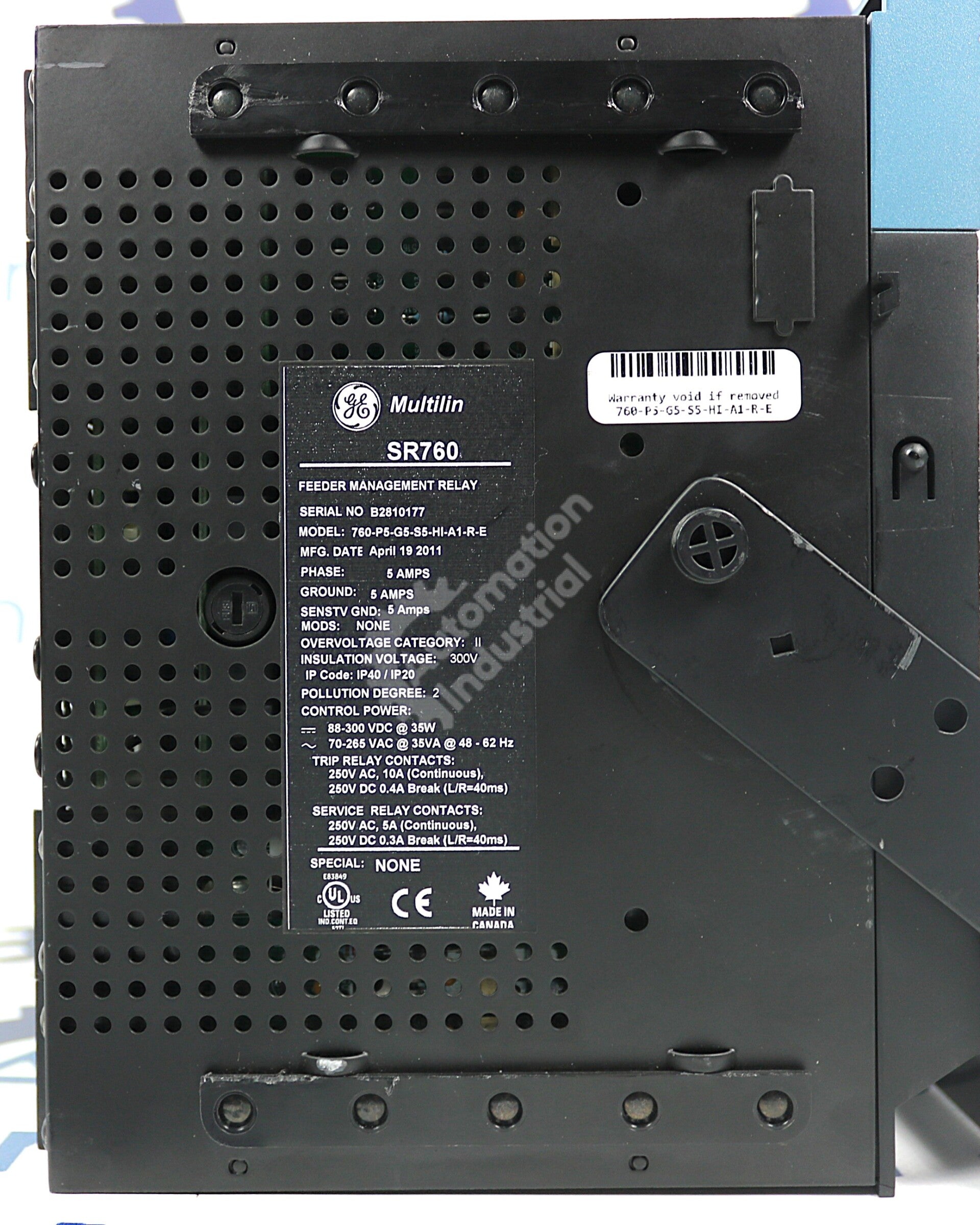 760-P5-G5-S5-HI-A1-R-E By GE Multilin Feeder Management Relay