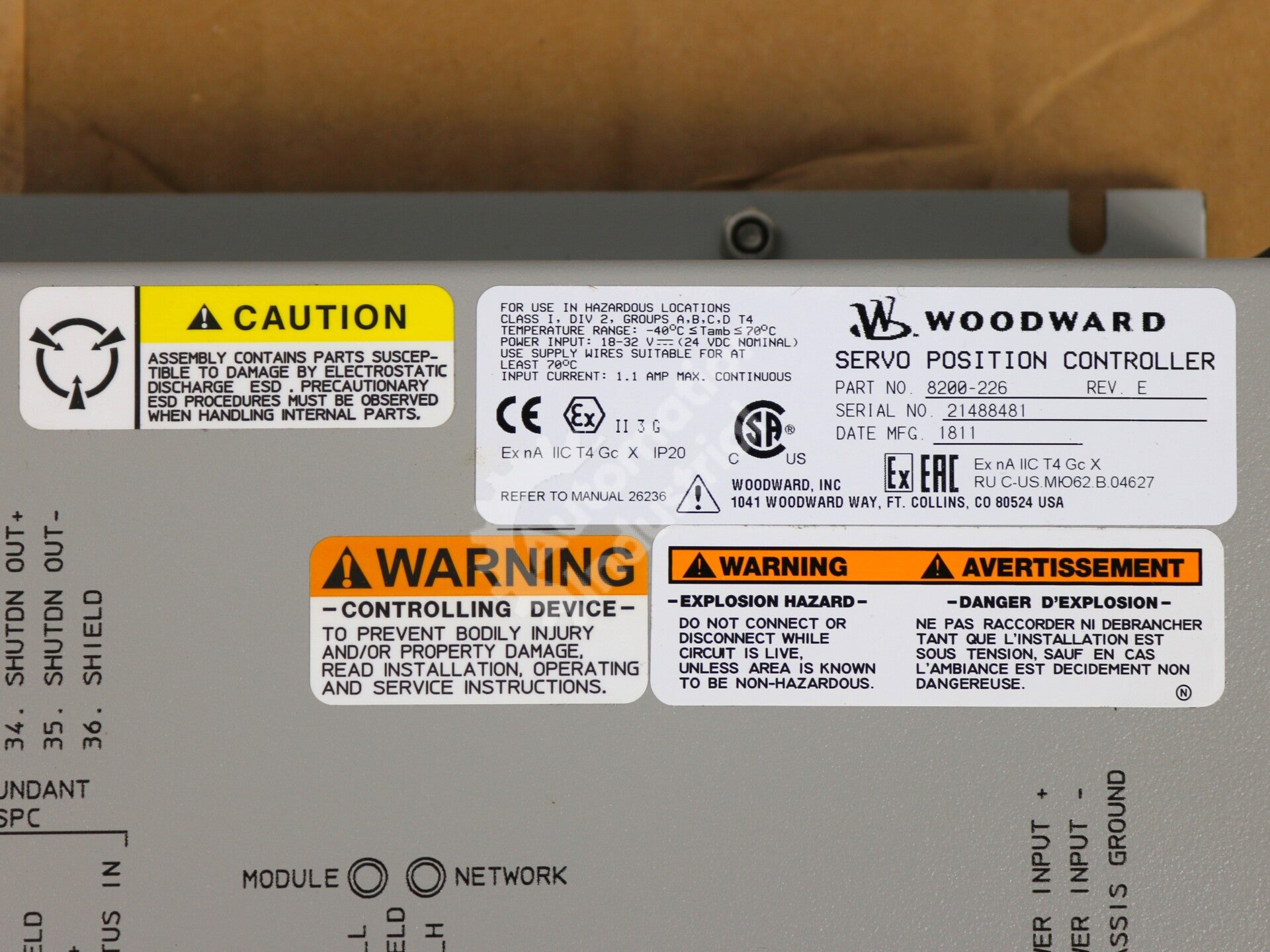 8200-226 by Woodward Servo Position Controller NSFP