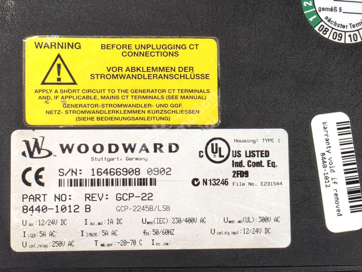 8440-1012 By Woodward GCP-22 Digital Genset Control Unit