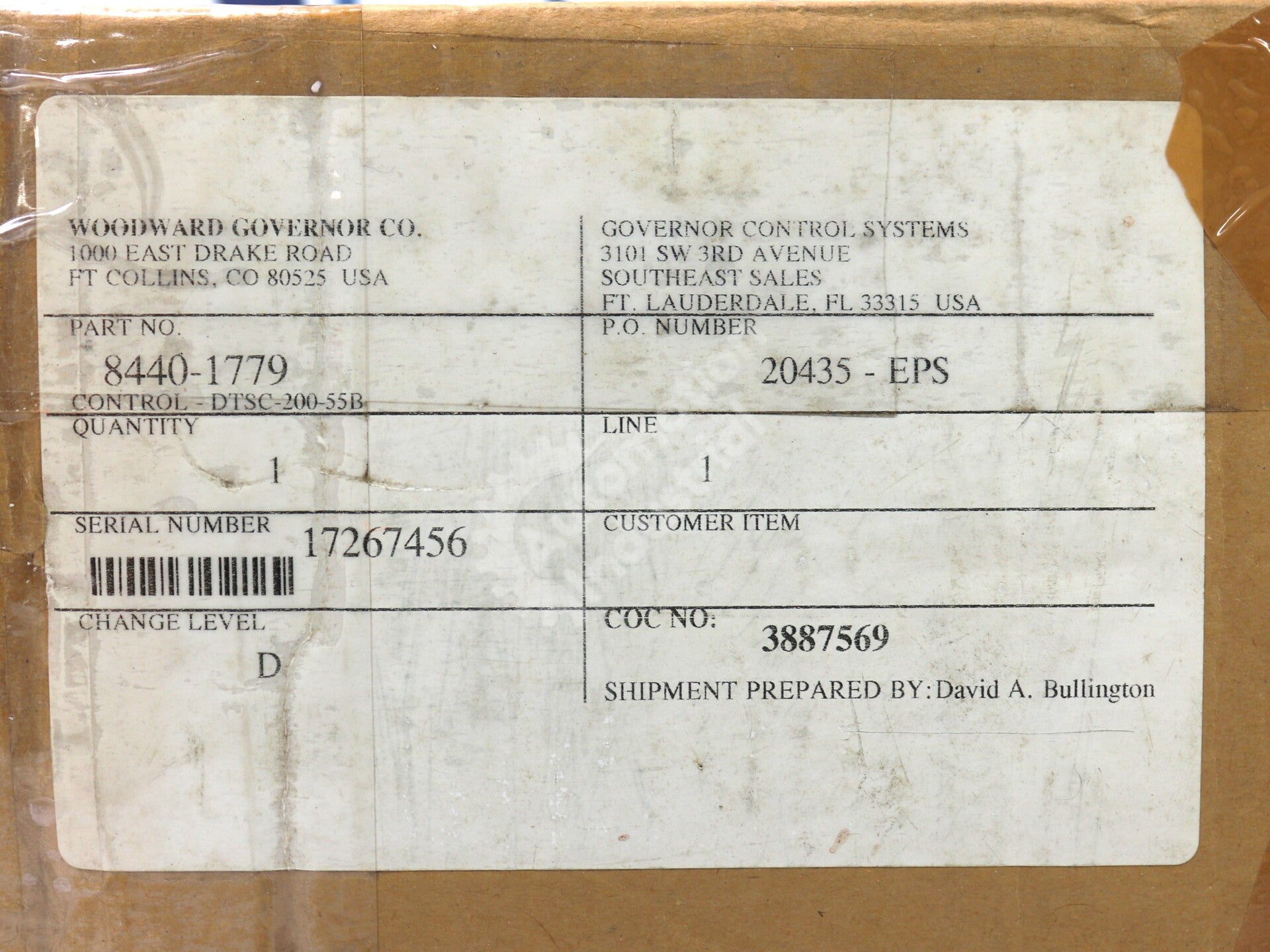 8440-1779 By Woodward DTSC-200-55B Automatic Transfer Switch Control Station