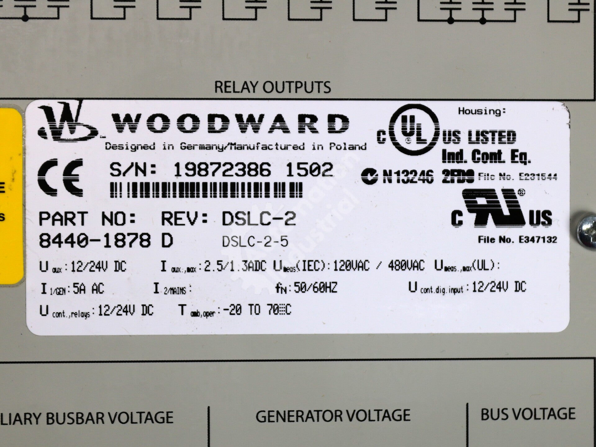8440-1878 By Woodward Digital Synchronizer and Load Control NSFP