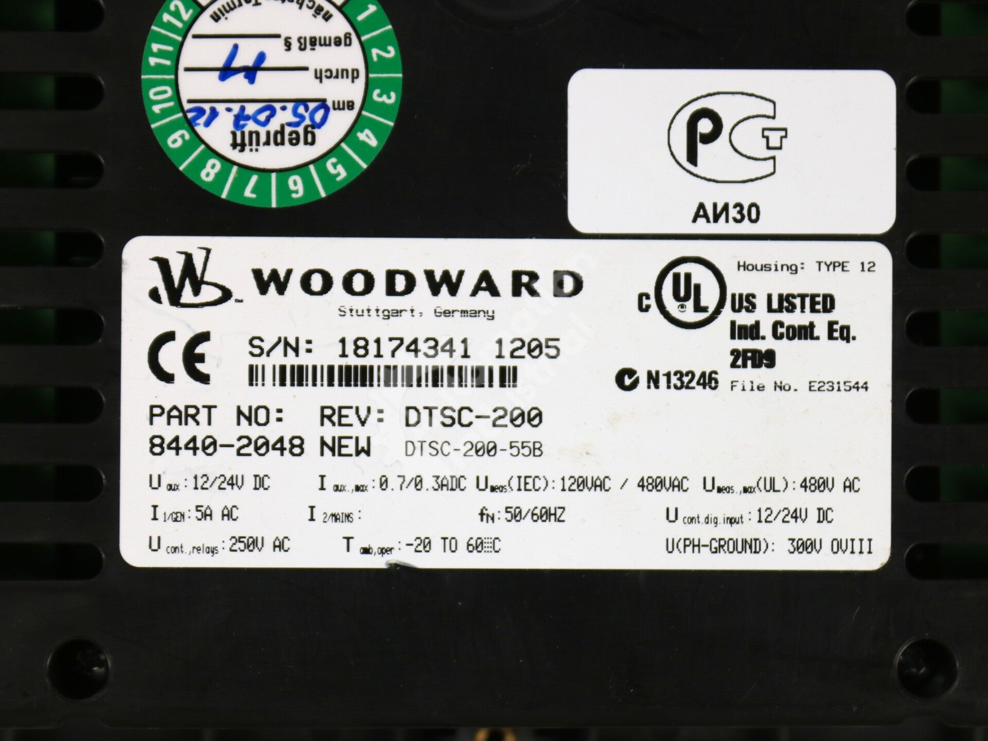 8440-2048 By Woodward DTSC-200 Automatic Transfer Switch Controller Module