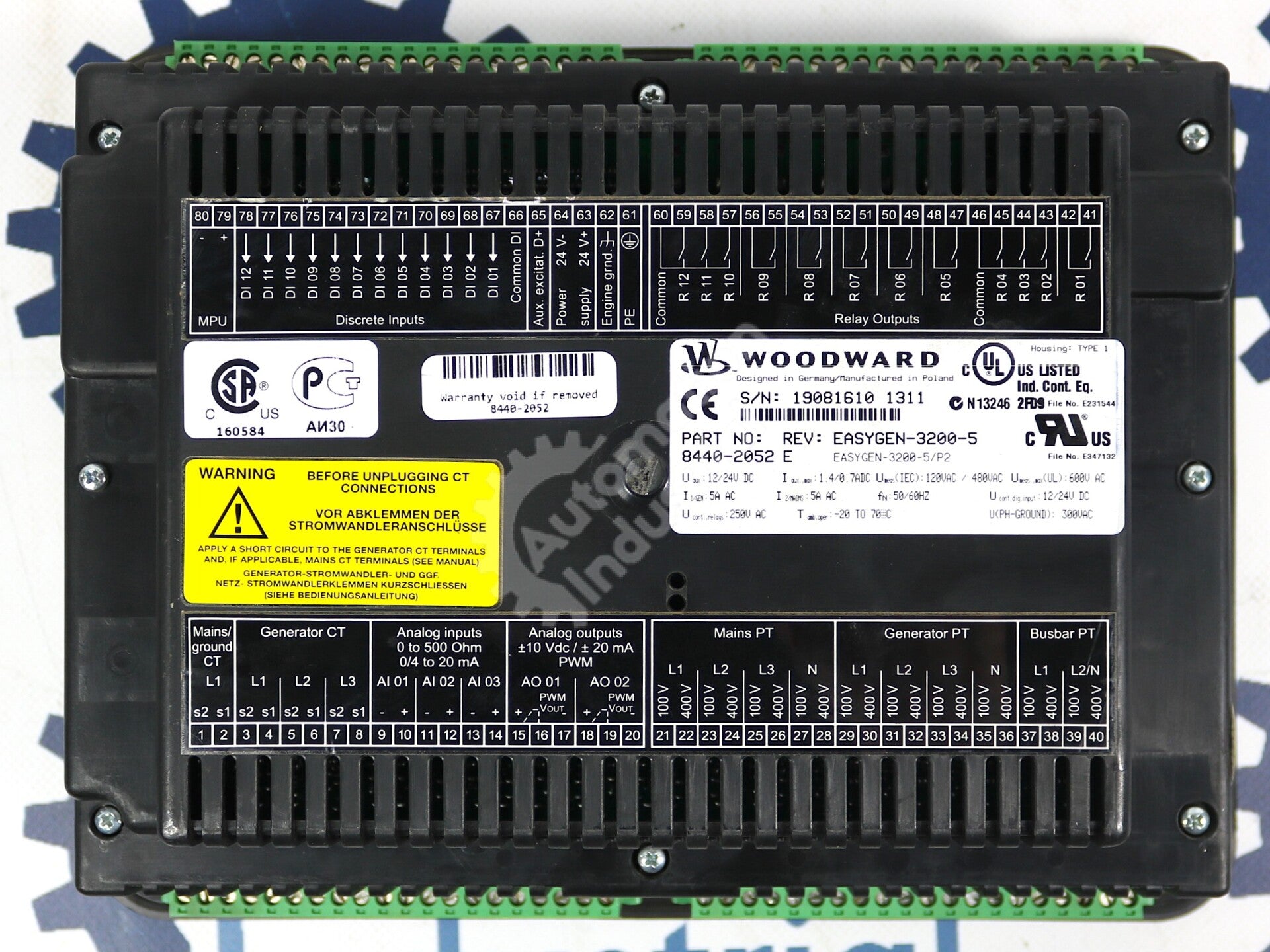 8440-2052 By Woodward EASYGEN-3200-5 24VDC Genset Controller Operator Interface