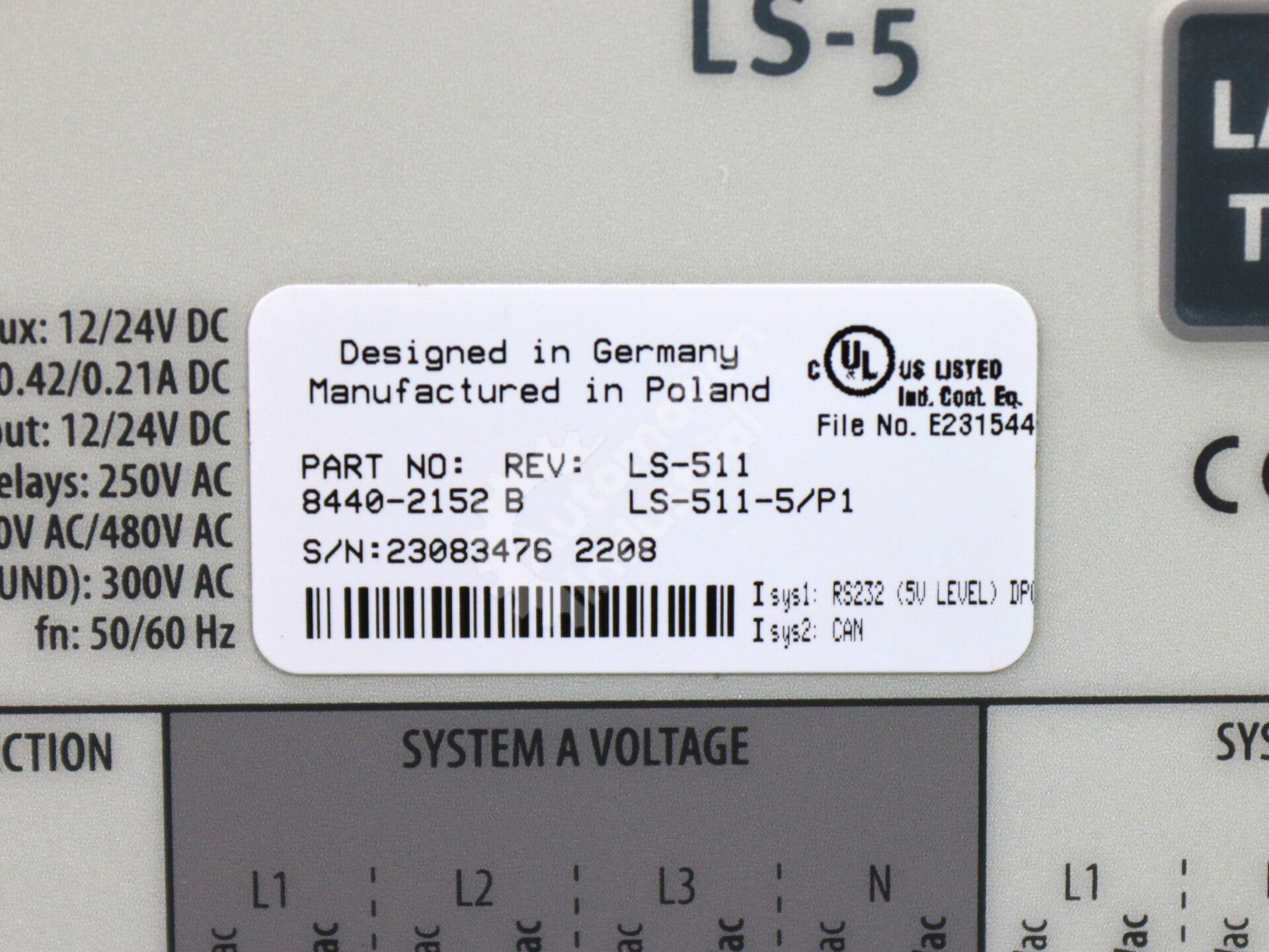 8440-2152 By Woodward LS-511-5/P1 Circuit Breaker Control Module NSFP