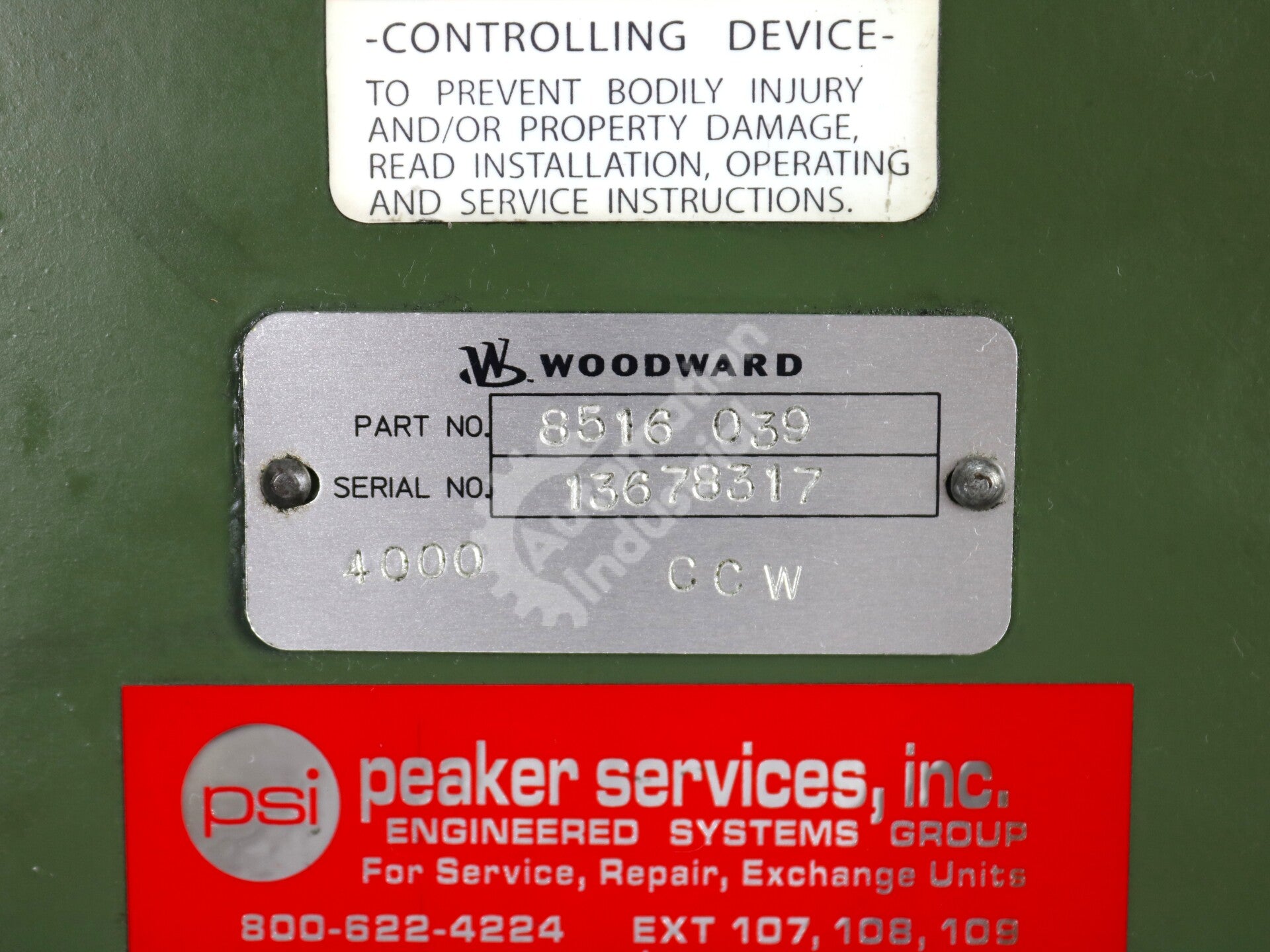 8516-039 By Woodward Hydraulic Steam Turbine Speed Governor NSNB