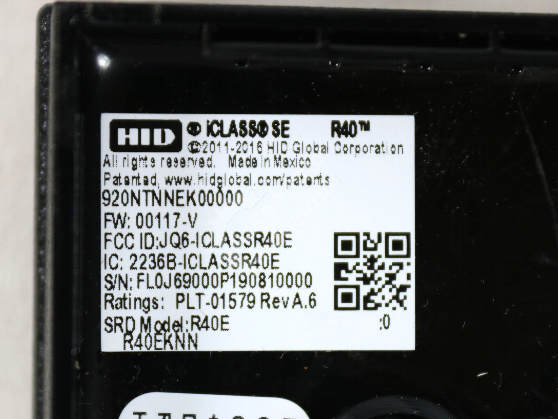 920NTNNEK00000 By HID Global iCLASS SE R40 Wall Switch Reader NSFP