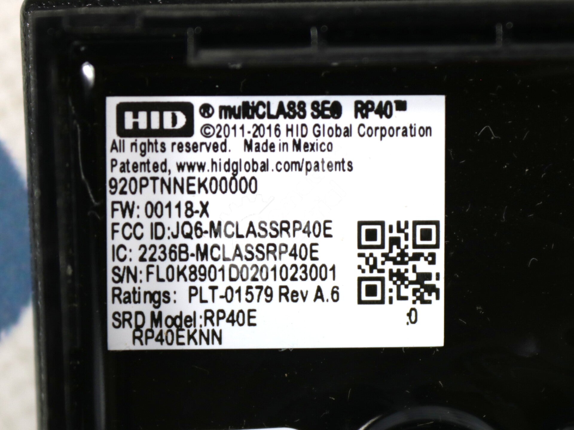 920PTNNEK00000 By HID Global multiCLASS SE RP40 Wall Swtich Reader NSFP