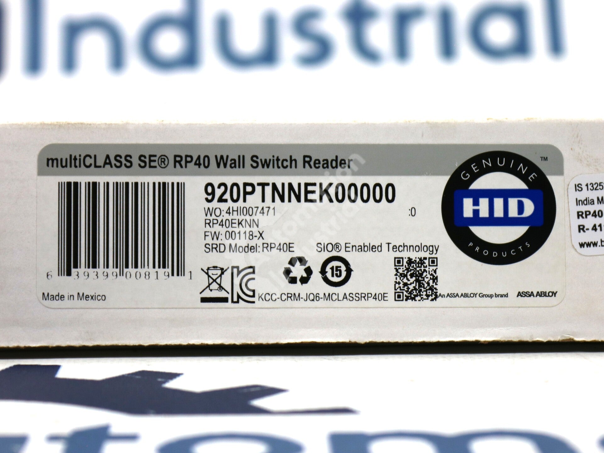 920PTNNEK00000 By HID Global multiCLASS SE RP40 Wall Swtich Reader NSFP