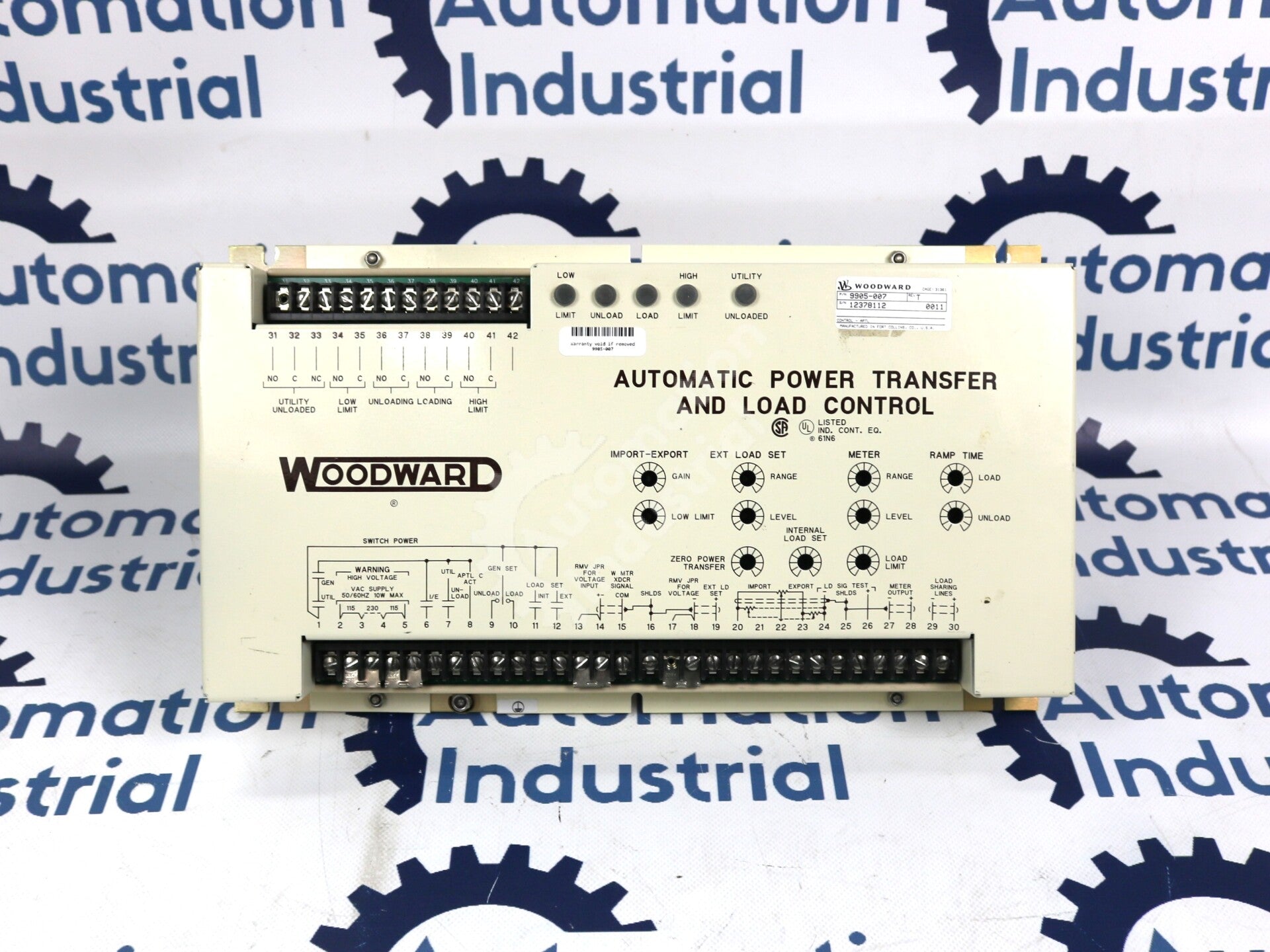 9905-007 By Woodward 115/230VAC 50/60Hz Automatic Power Transfer & Load Control