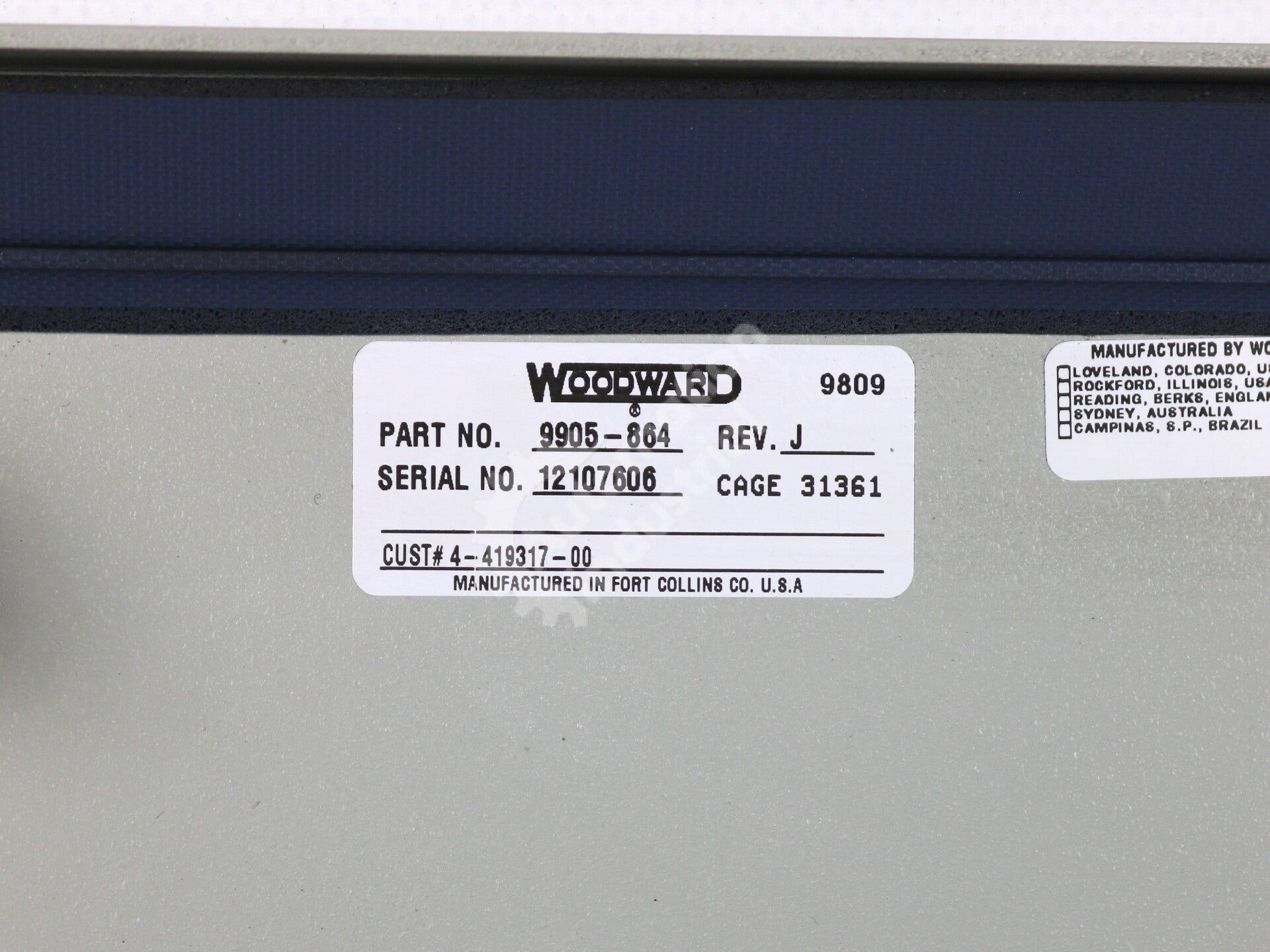 9905-864 By Woodward Discrete and Analog I/O Digital Steam Turbine Controller
