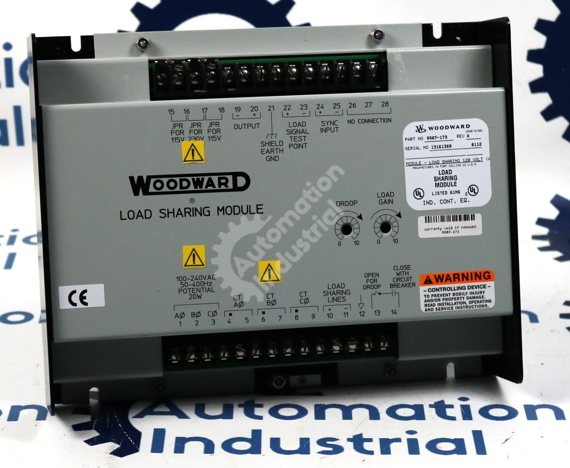 9907-173 By Woodward 20 Watt Load Sharing Module