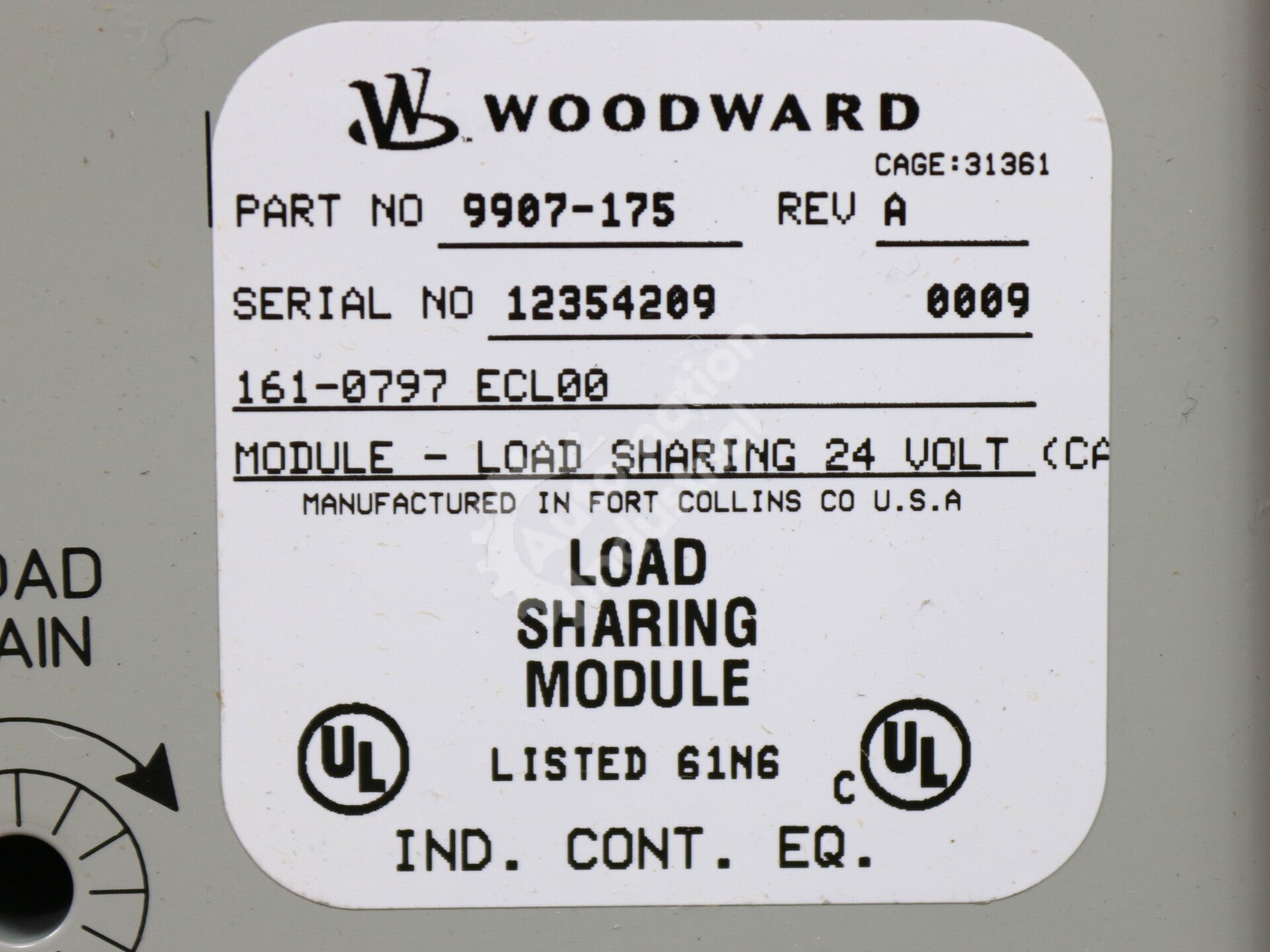 9907-175 By Woodward Isochronous and Droop Load Sharing Module NSNB