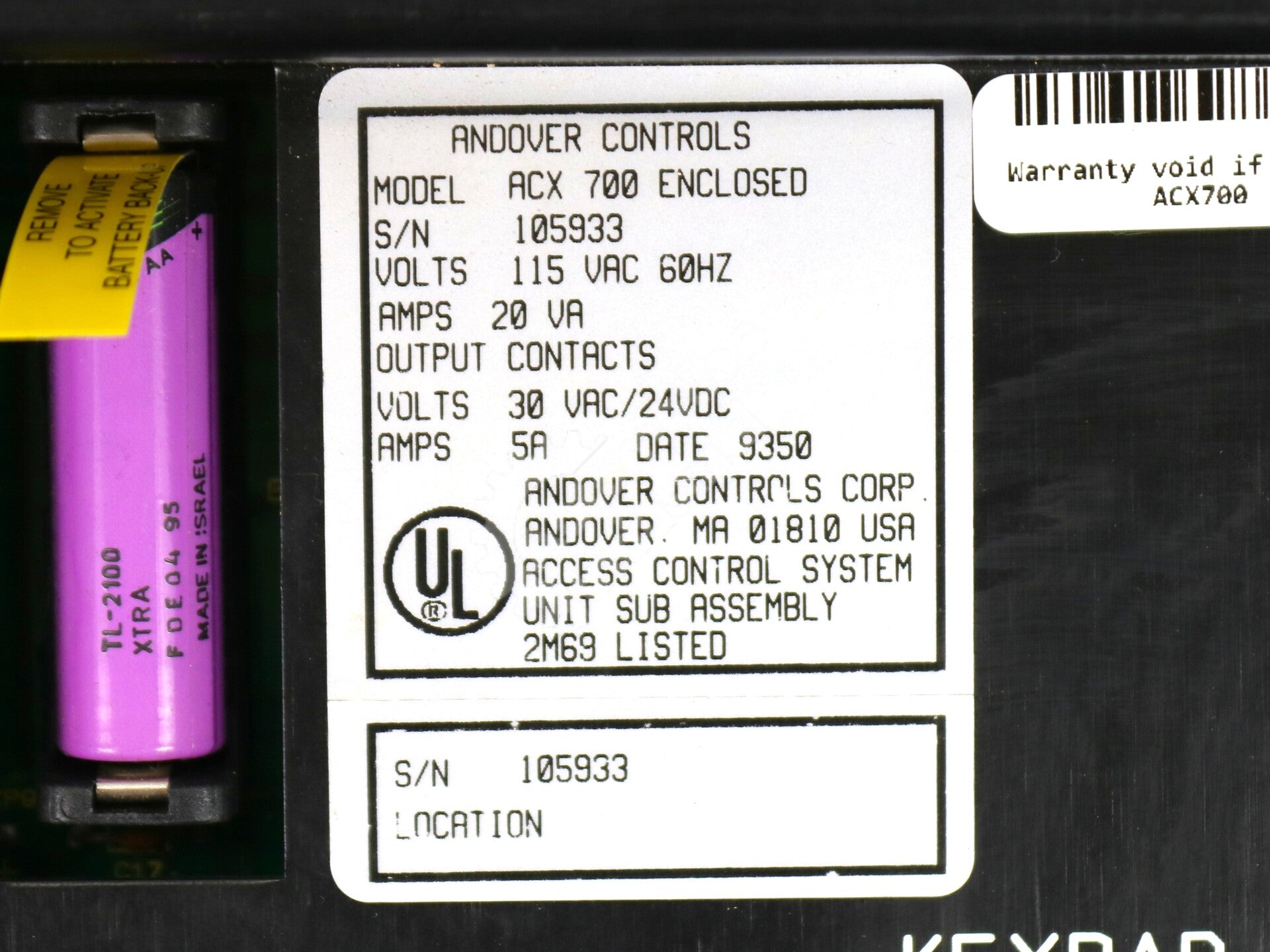 ACX700 By Schneider Electric 05-1001-646 Building Access Controller Module