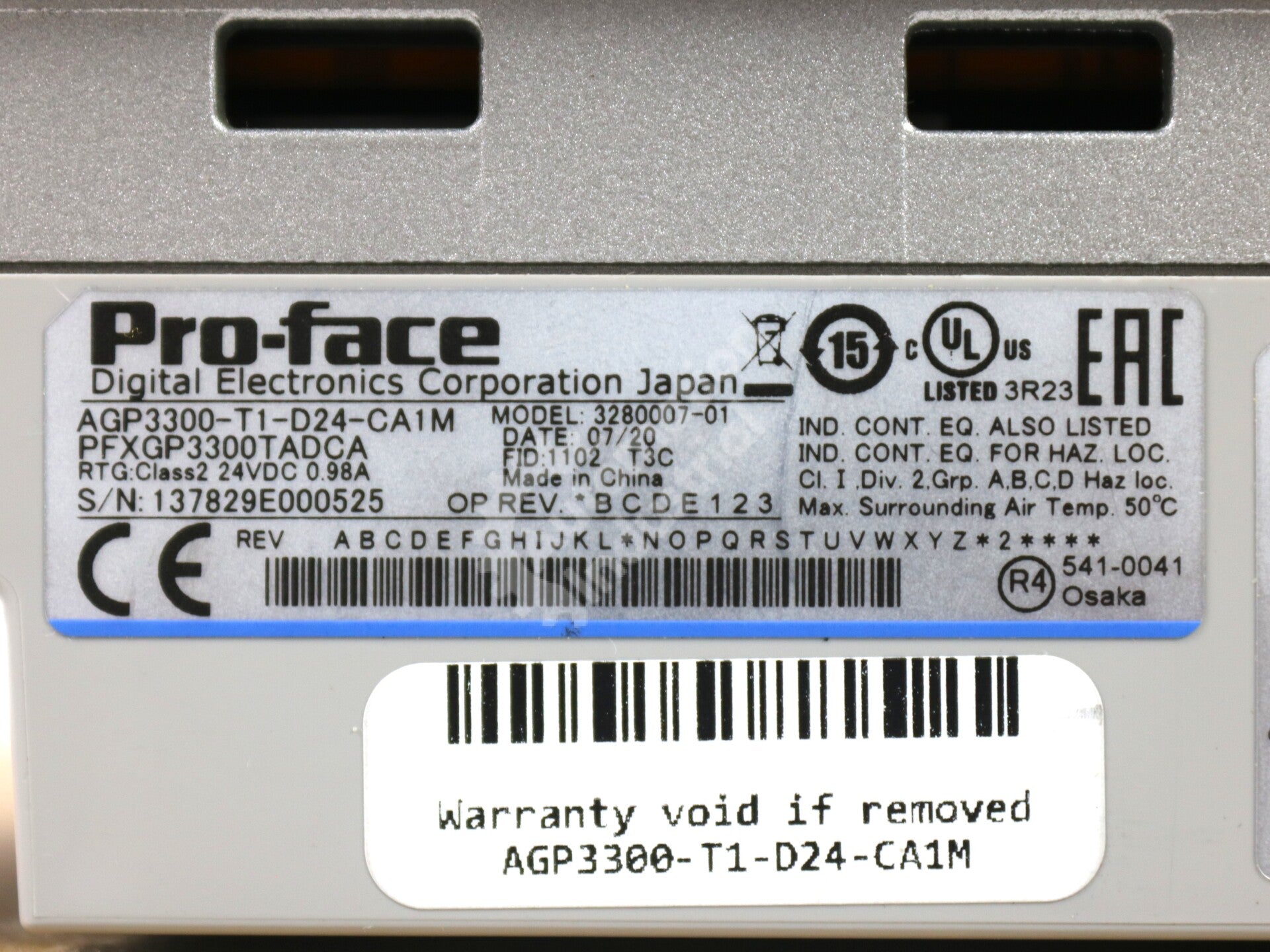 AGP3300-T1-D24-CA1M By Pro-Face Xycom PFXGP3300TADCA 5.7In Touchscreen HMI