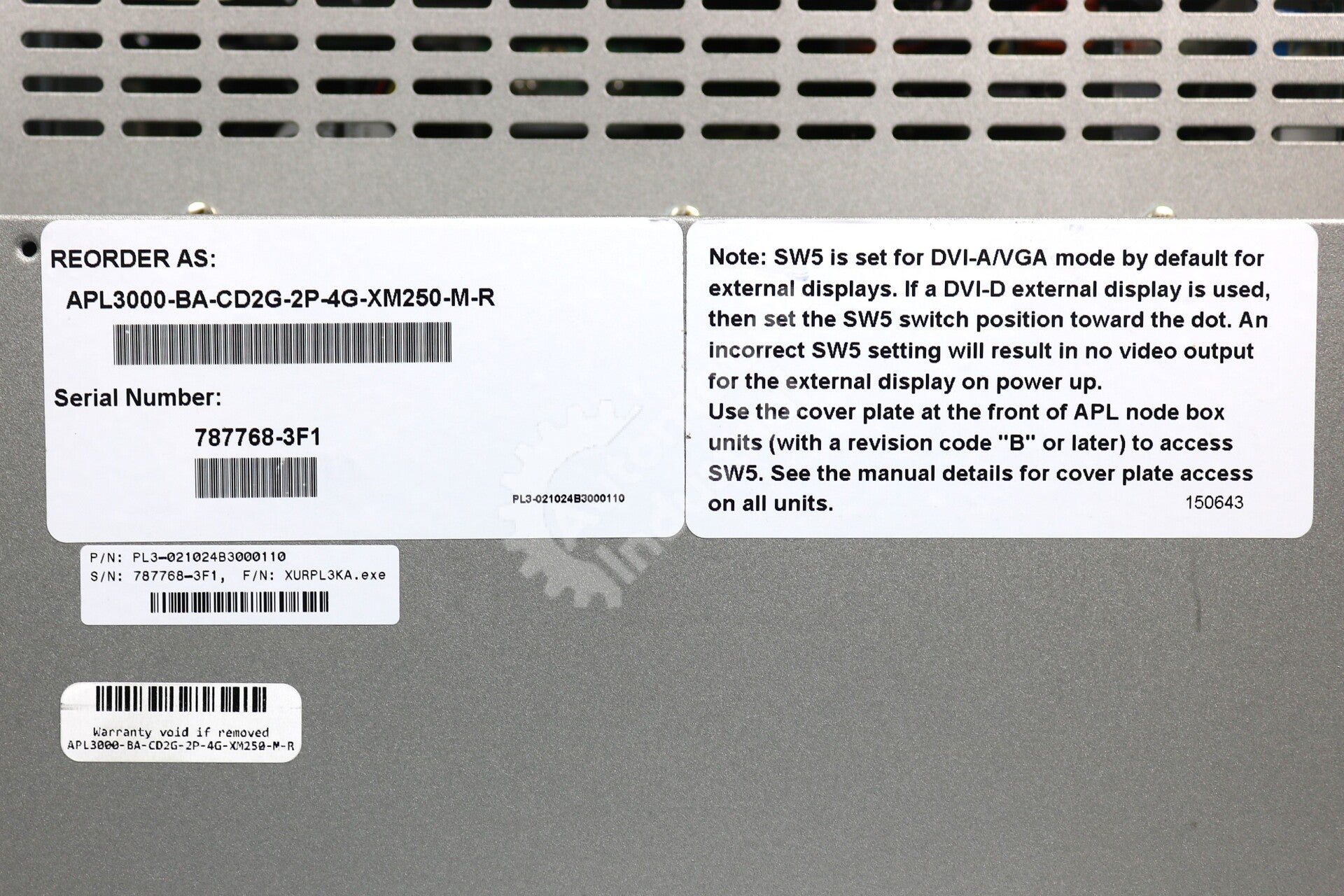 APL3000-BA-CD2G-2P-4G-XM250-M-R By Proface Xycom 240VAC Industrial PC No Monitor
