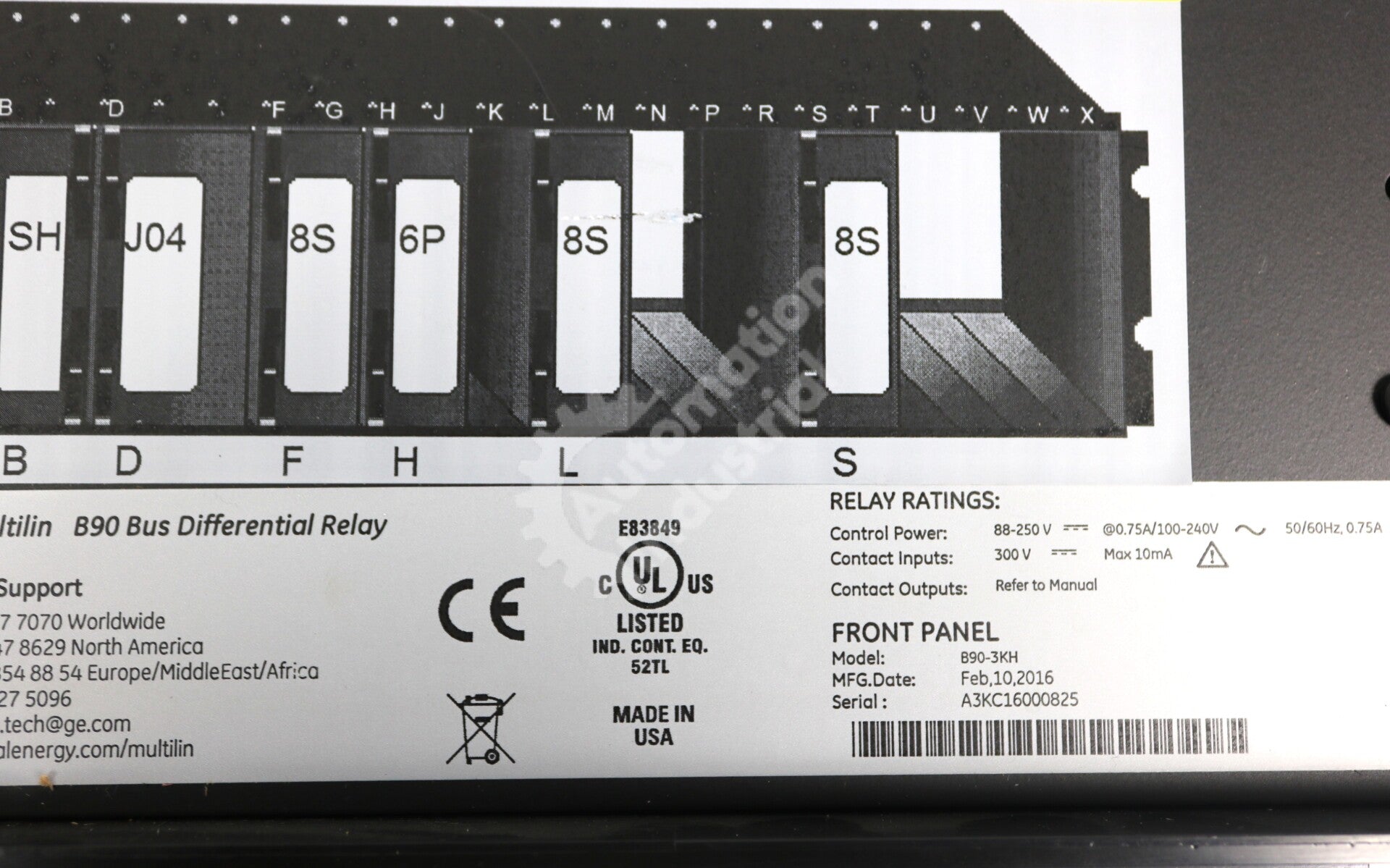 B90-3KH By GE Multilin B90 Bus Differential Relay (Case)
