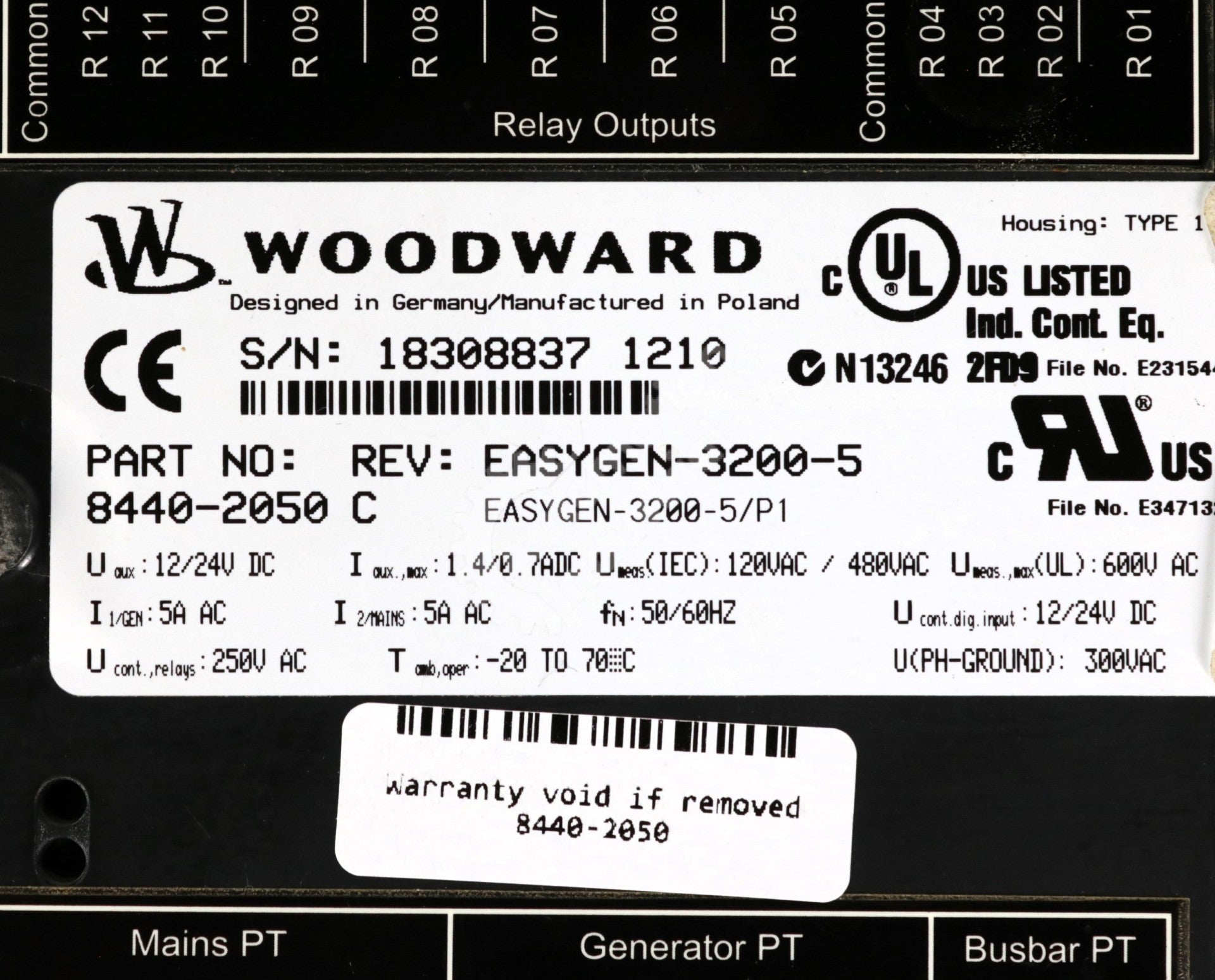 8440-2050 by Woodward EASYGEN-3200-5 Operator Interface EasyGen-3000 Series