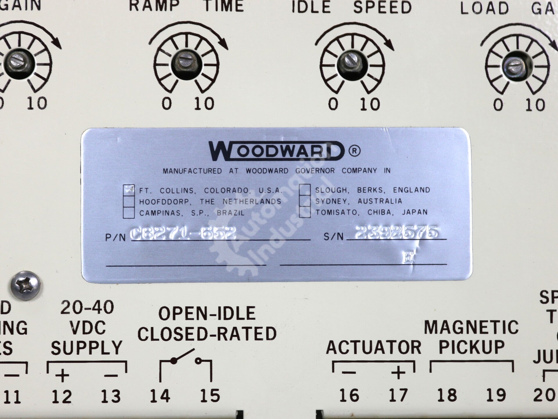 C8271-652 By Woodward 90-240VAC 2301 Load Sharing & Speed Control Module