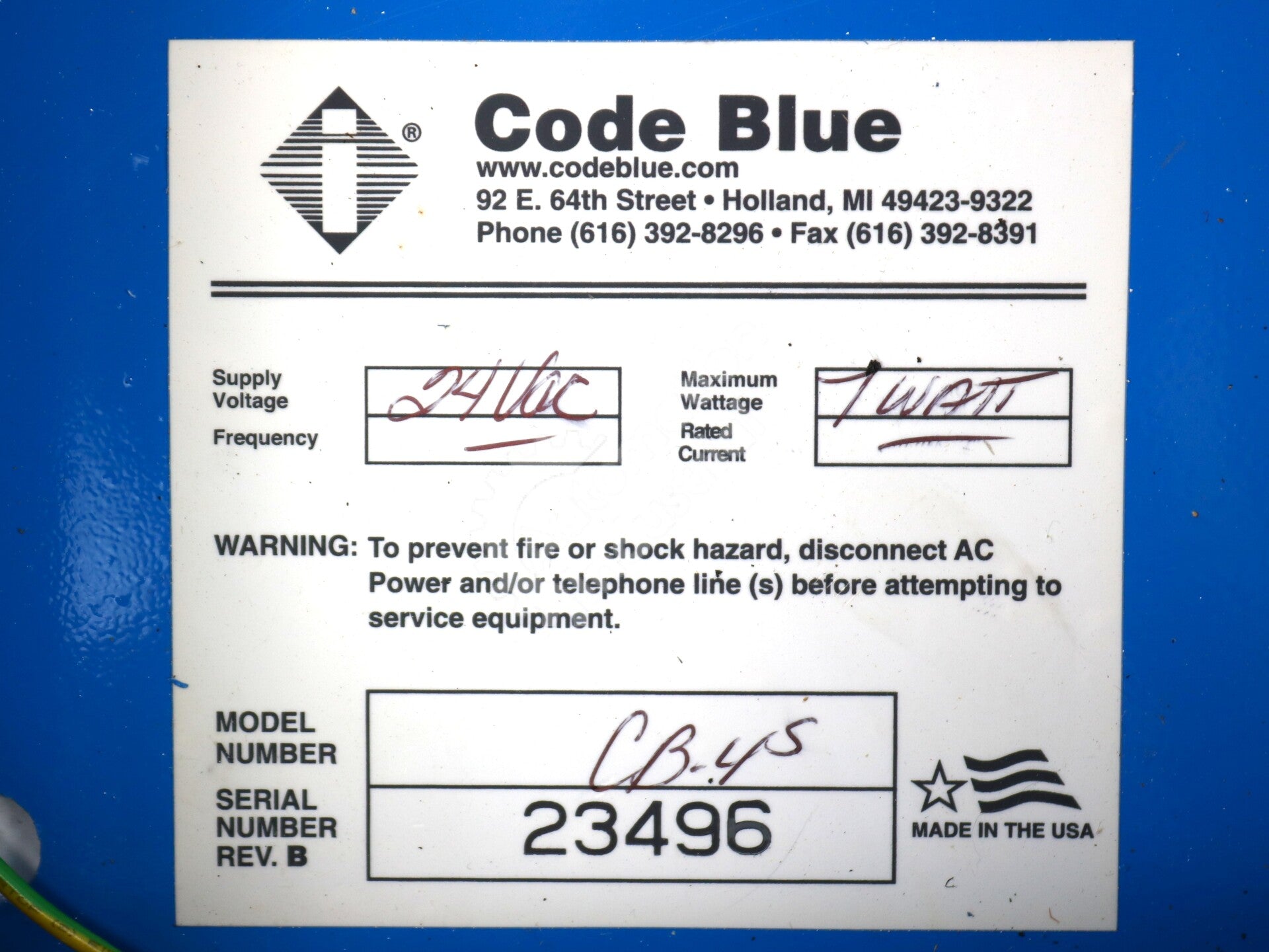 INTERACT 3100+CB 4-S By Code Blue 16350-XXXX Interactive Voice Security System