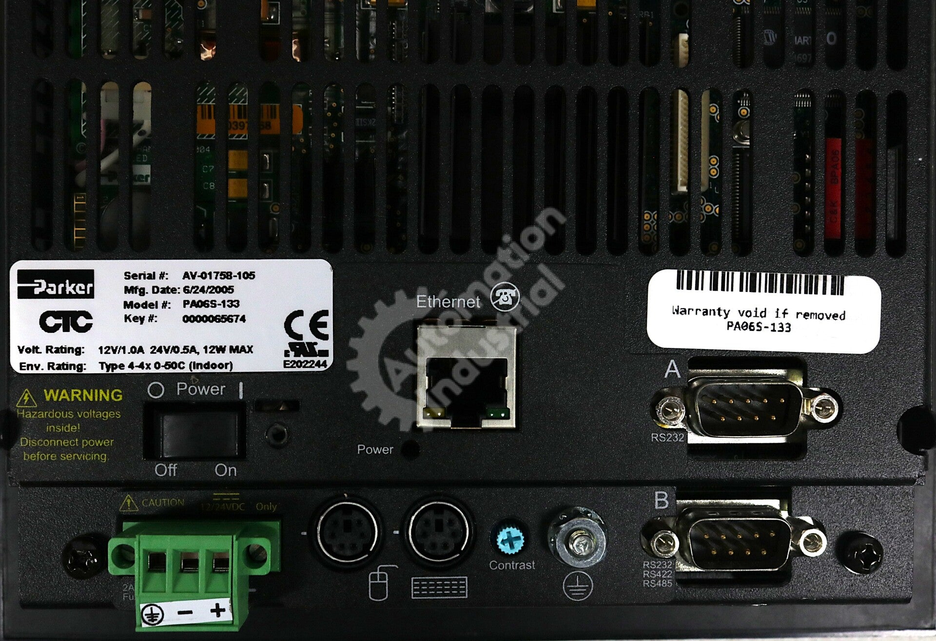 PA06S-133 By CTC Parker Automation 24VDC 6In VGA Color STN Powerstation