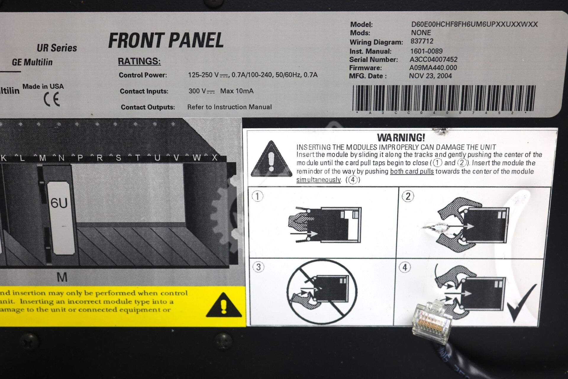 D60E00HCHF8H6UM6UPXXUXXWXX By GE Multilin D60 Line Distance Relay (Case)