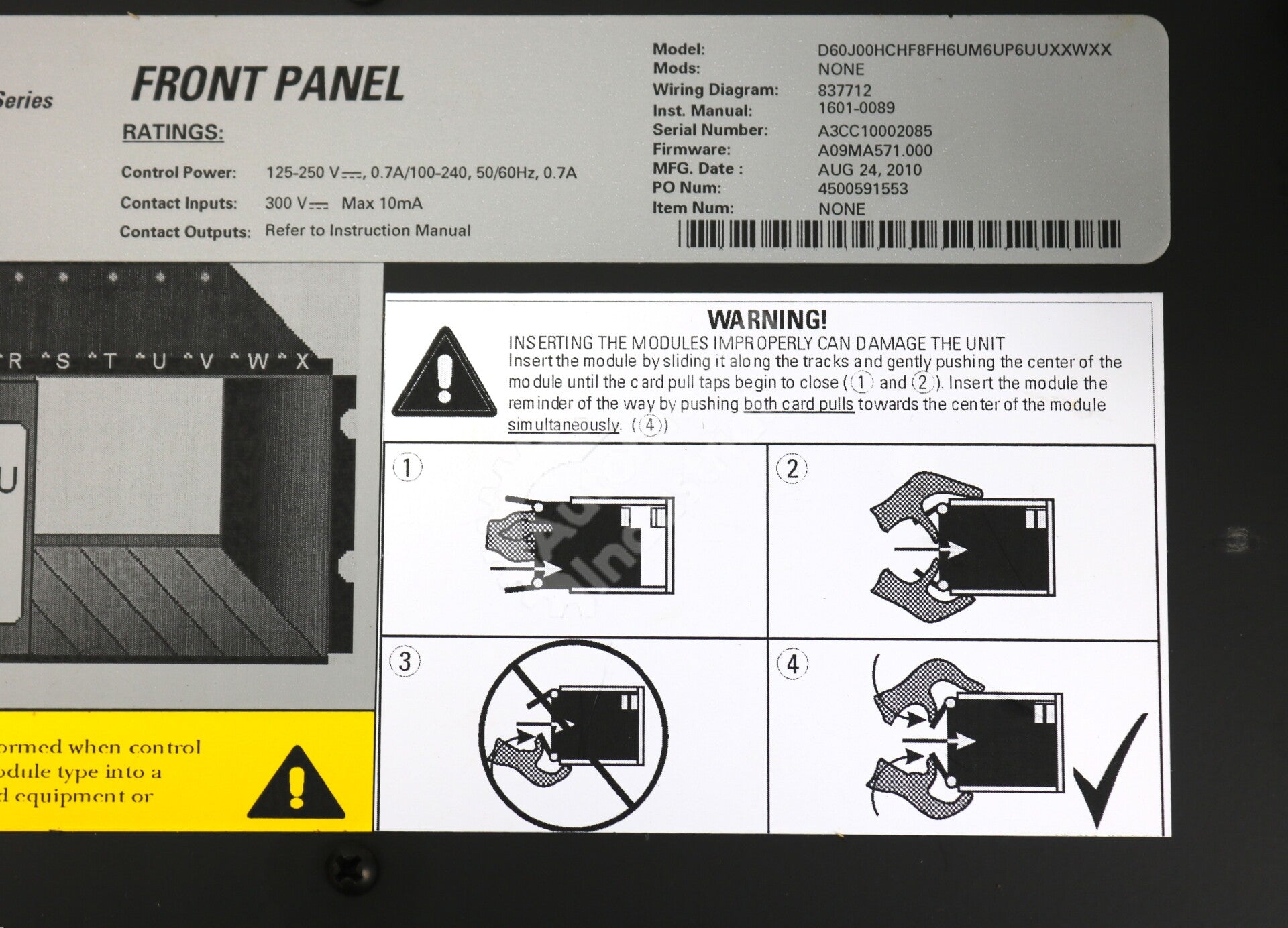 D60J00HCHF8FH6UM6UP6UUXXWXX By GE Multilin D60 Line Distance Relay (Case)